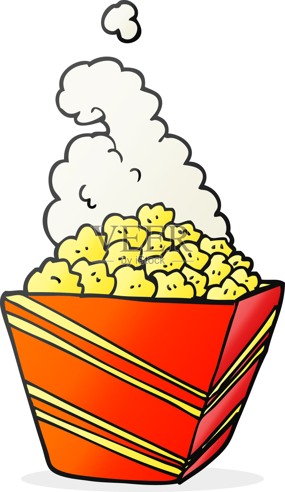 手绘卡通新鲜爆米花插画图片素材