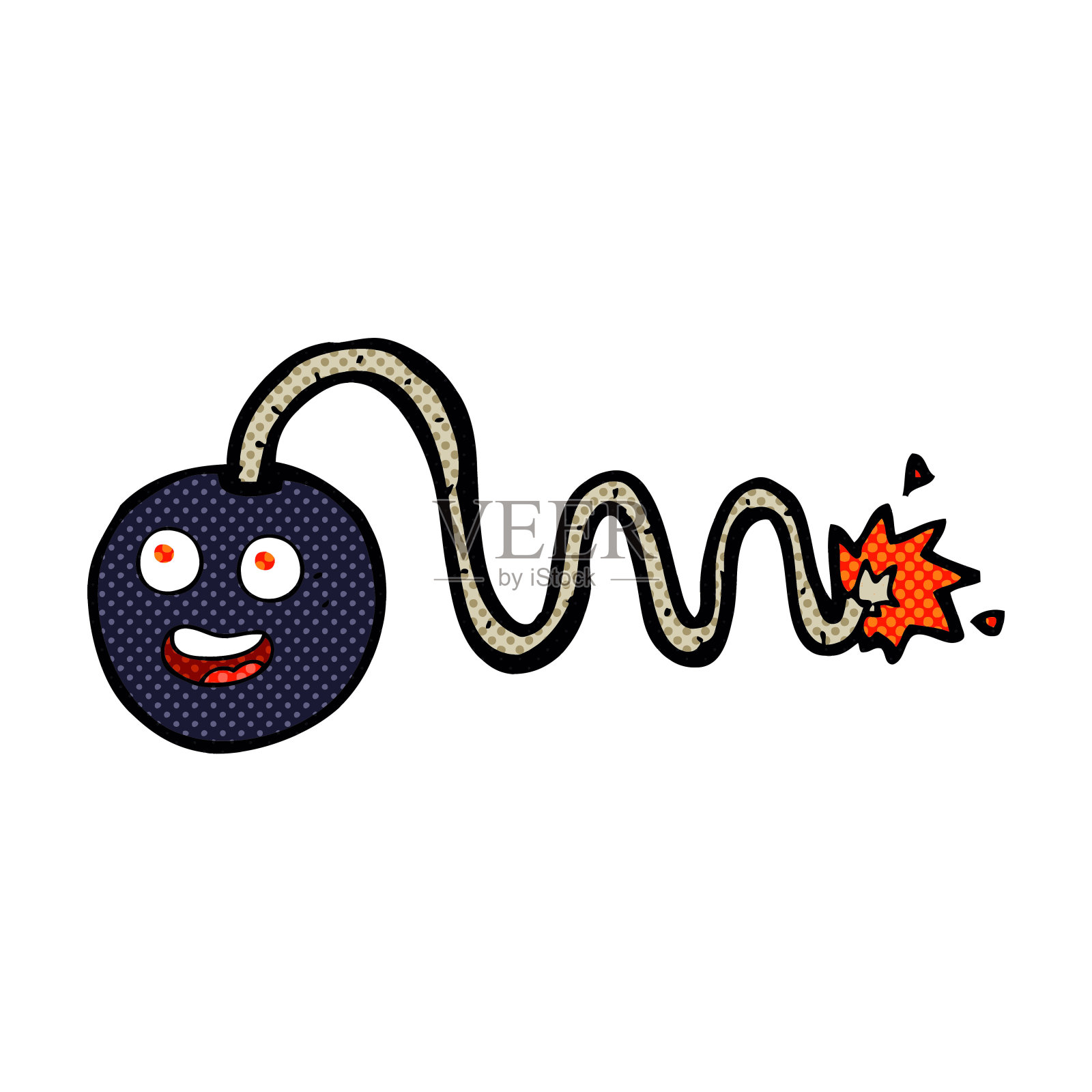 带脸的卡通炸弹插画图片素材