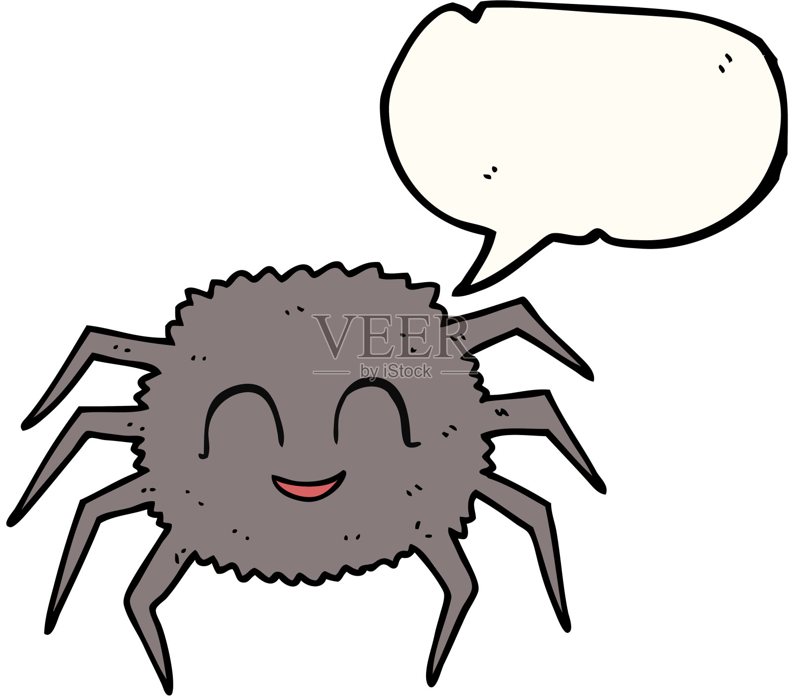 手绘语音泡泡卡通蜘蛛插画图片素材