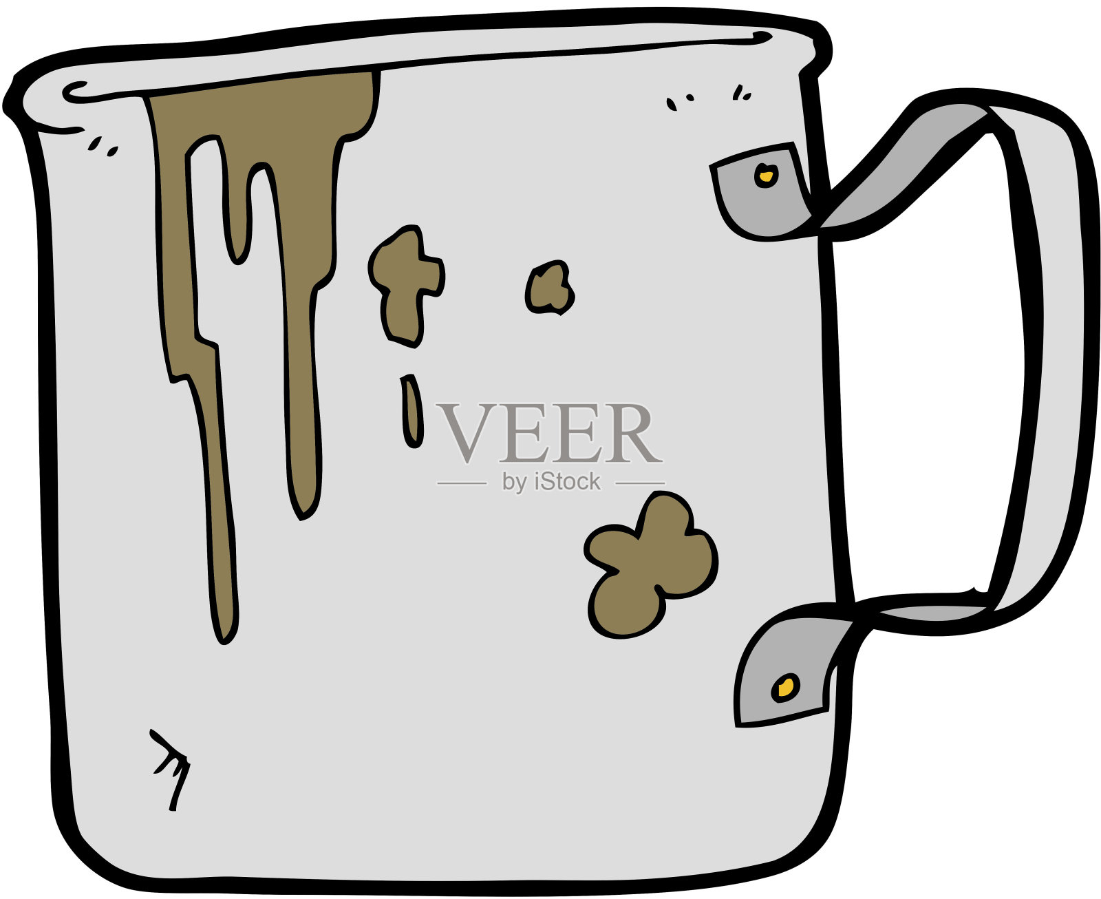 卡通旧锡杯插画图片素材