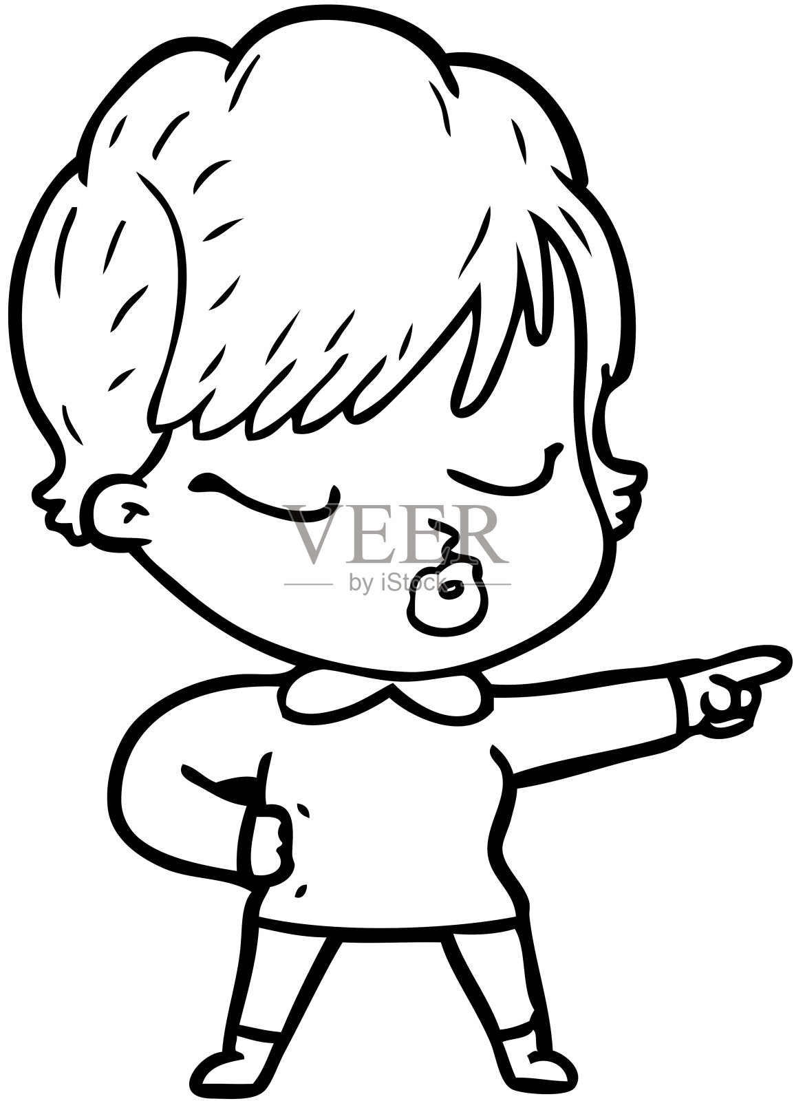 闭着眼睛的卡通女人插画图片素材