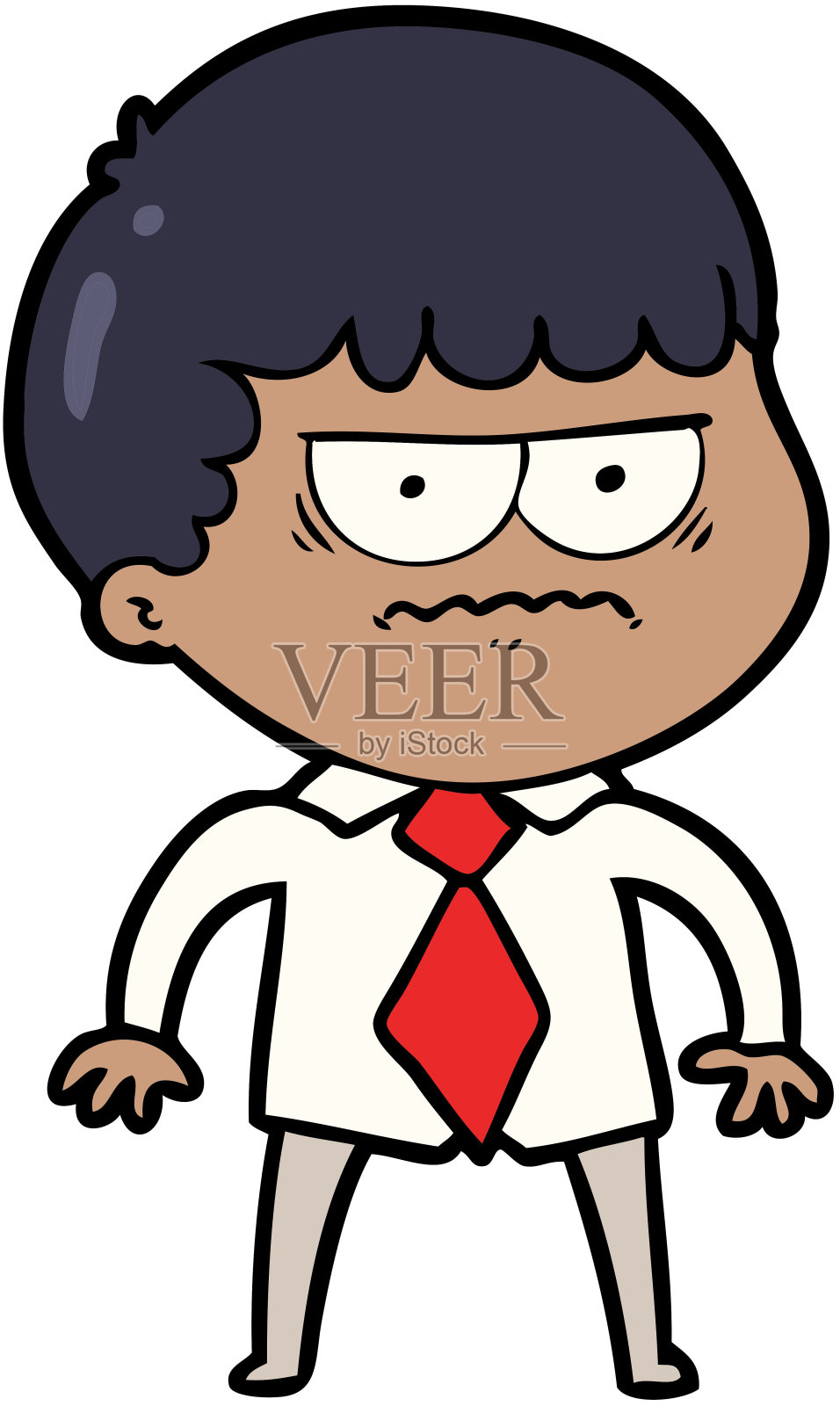 卡通恼怒男子插画图片素材