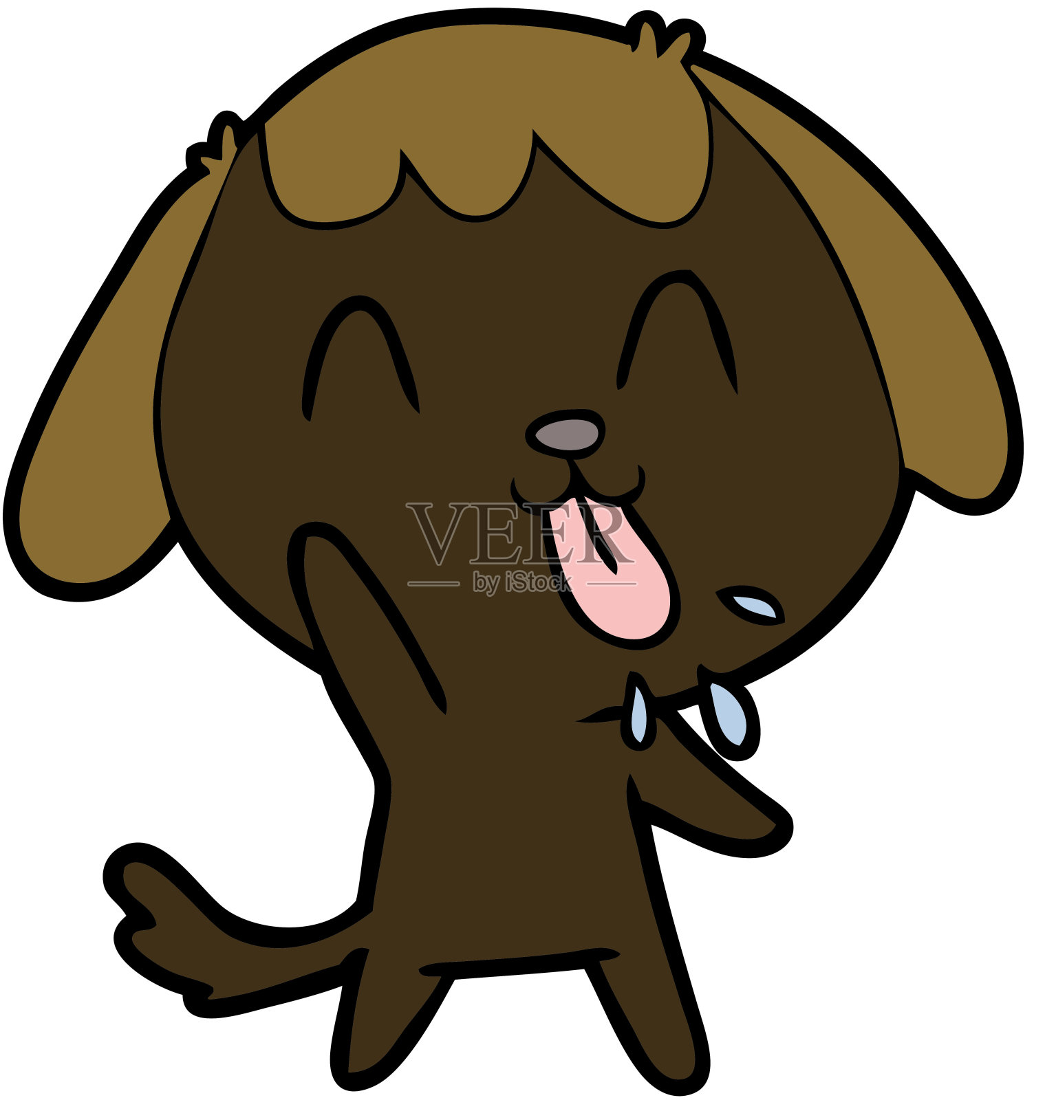 可爱的卡通狗插画图片素材