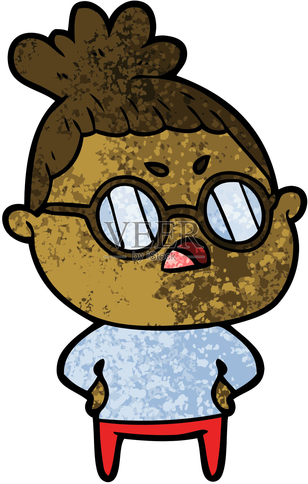 卡通恼怒女人插画图片素材