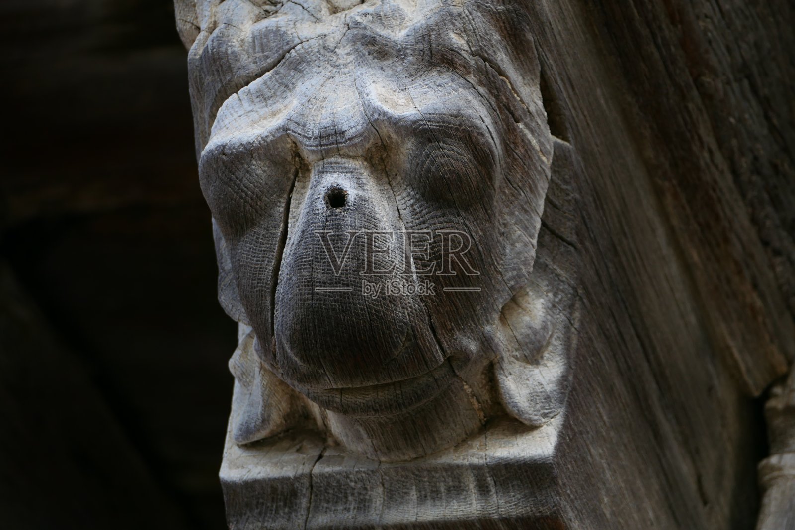 雕刻的木头，执政官的房子，Mirepoix，Ariège照片摄影图片