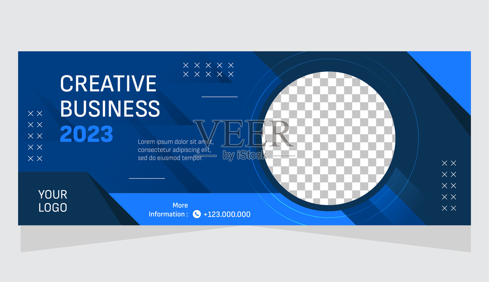 抽象多彩的横幅模板设计业务插画图片素材