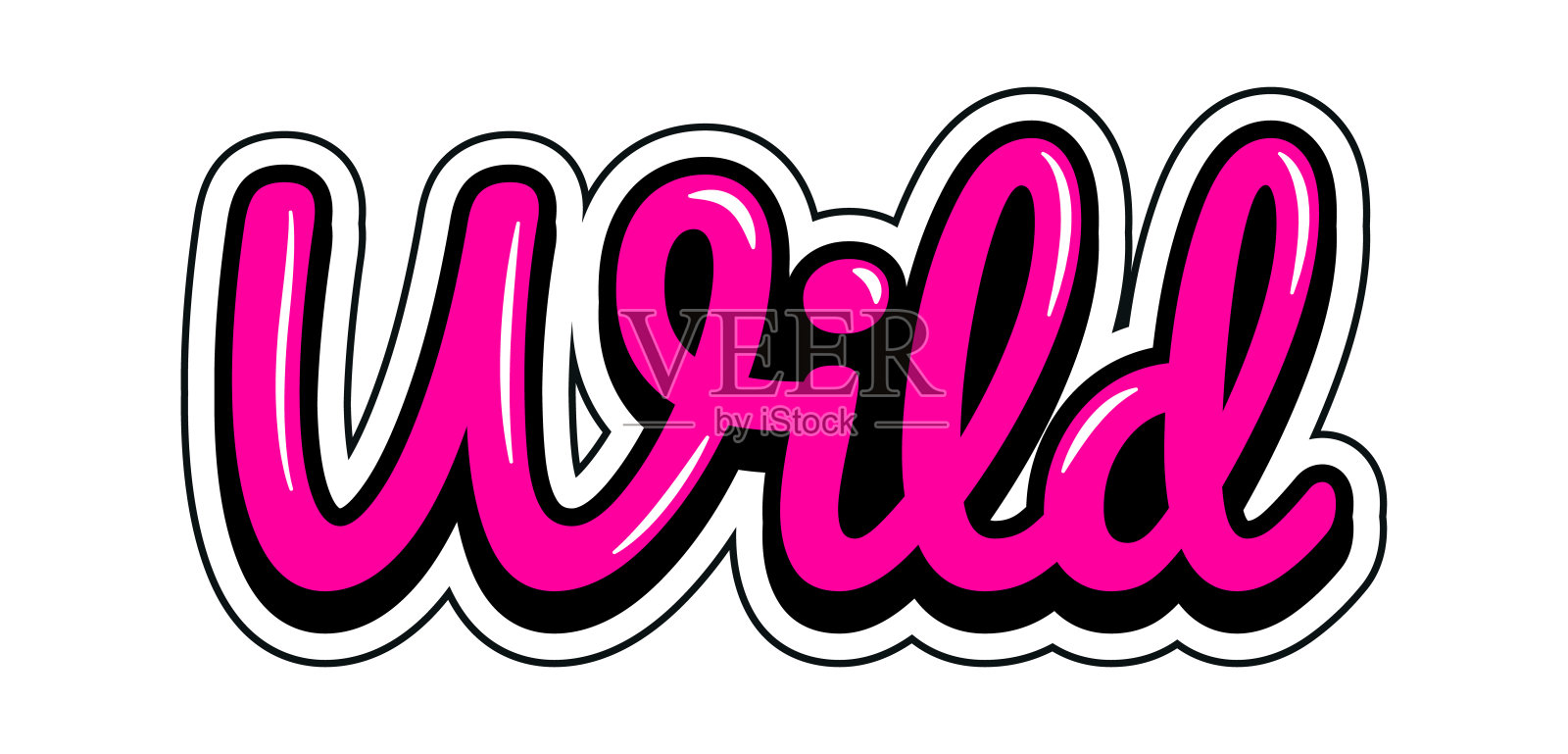 狂野街头艺术贴纸插画图片素材