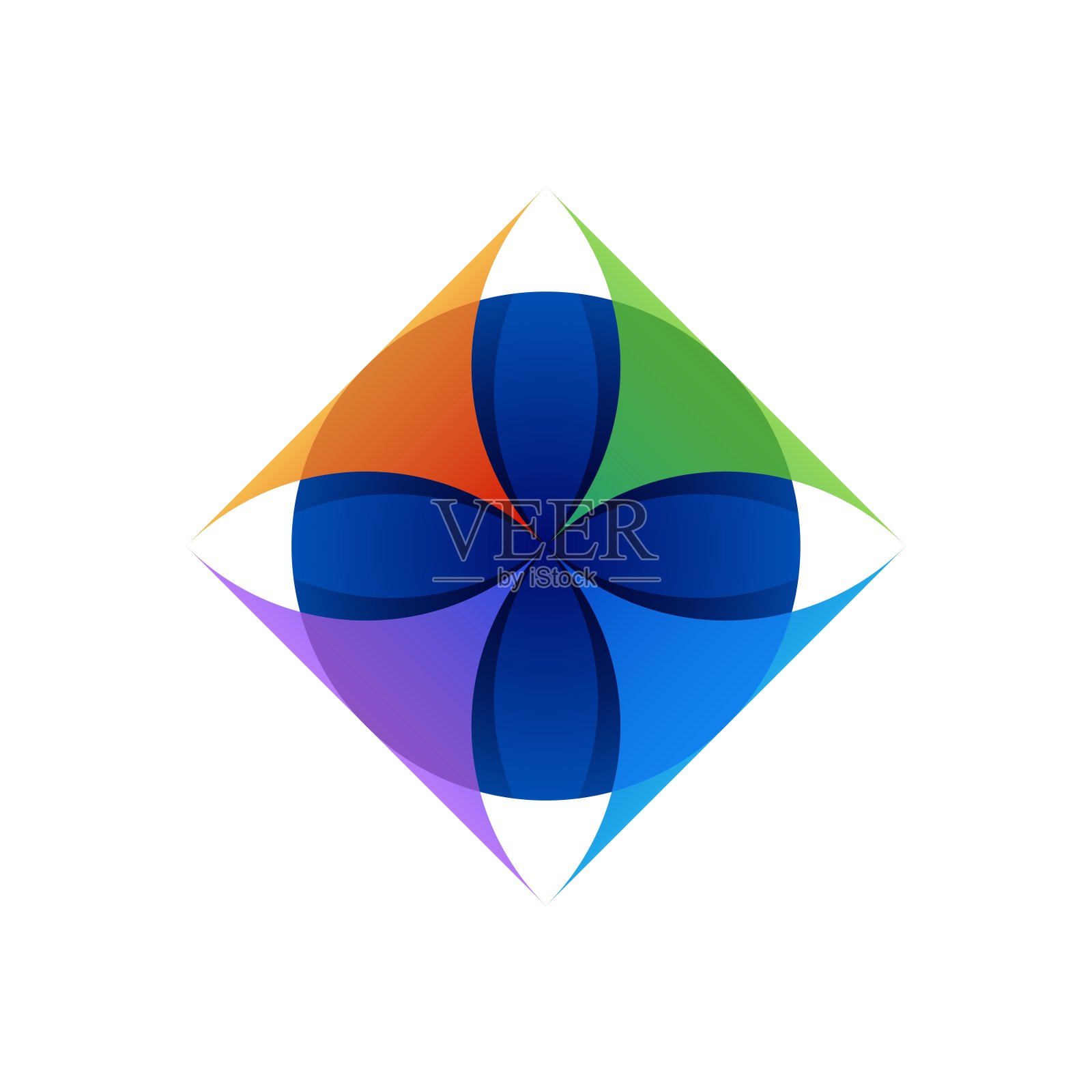 矢量插图自然叶子渐变彩色风格。插画图片素材