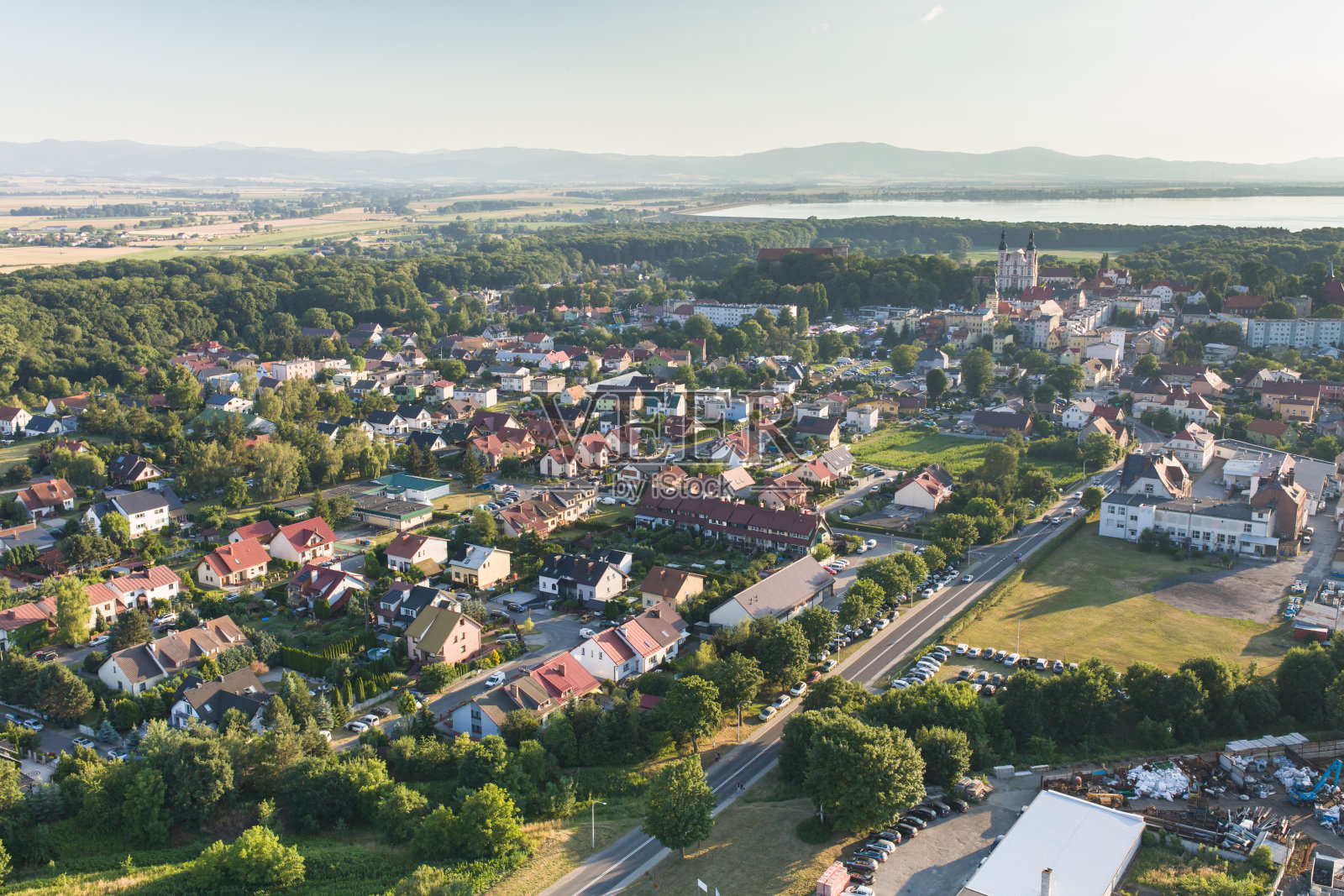 奥特穆肖镇的鸟瞰图照片摄影图片