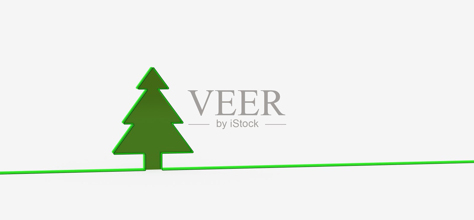 白色背景上的极简主义3d圣诞树的插图照片摄影图片