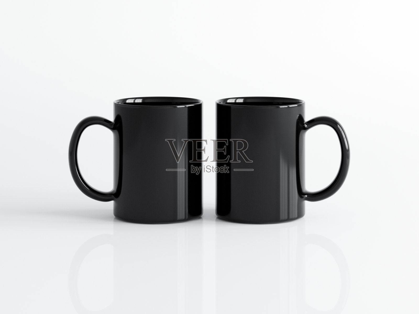 杯子模型，杯子模型，极简的黑咖啡杯模型照片摄影图片