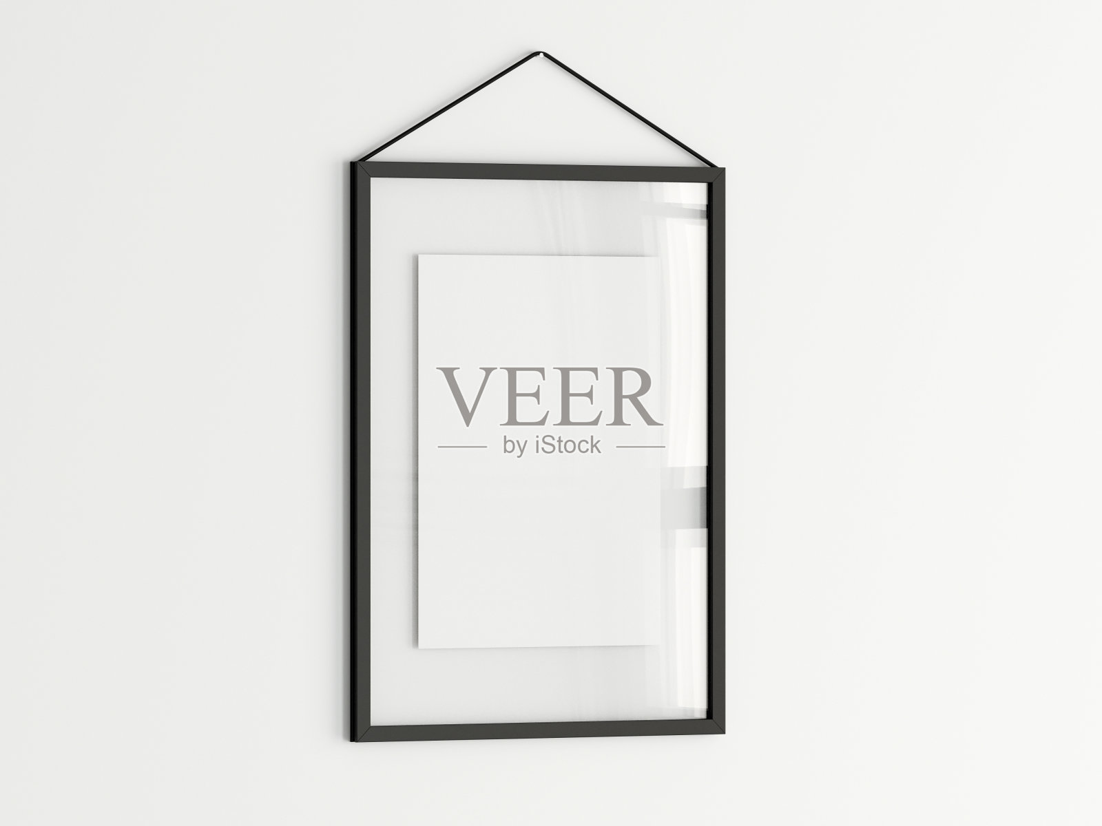 黑色框架模型，极简主义室内海报模型照片摄影图片