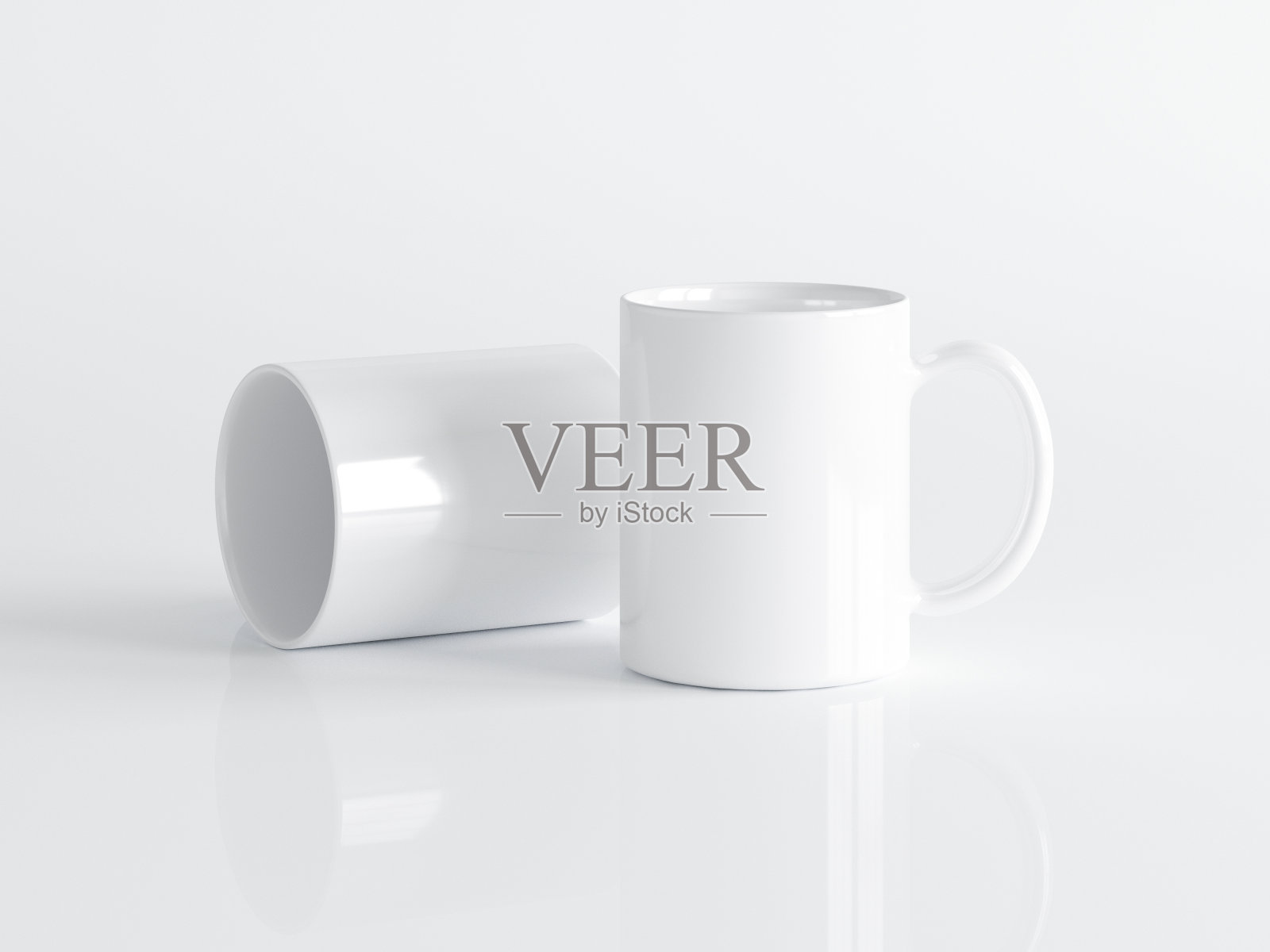 杯子模型，杯子模型，极简主义白咖啡杯模型照片摄影图片