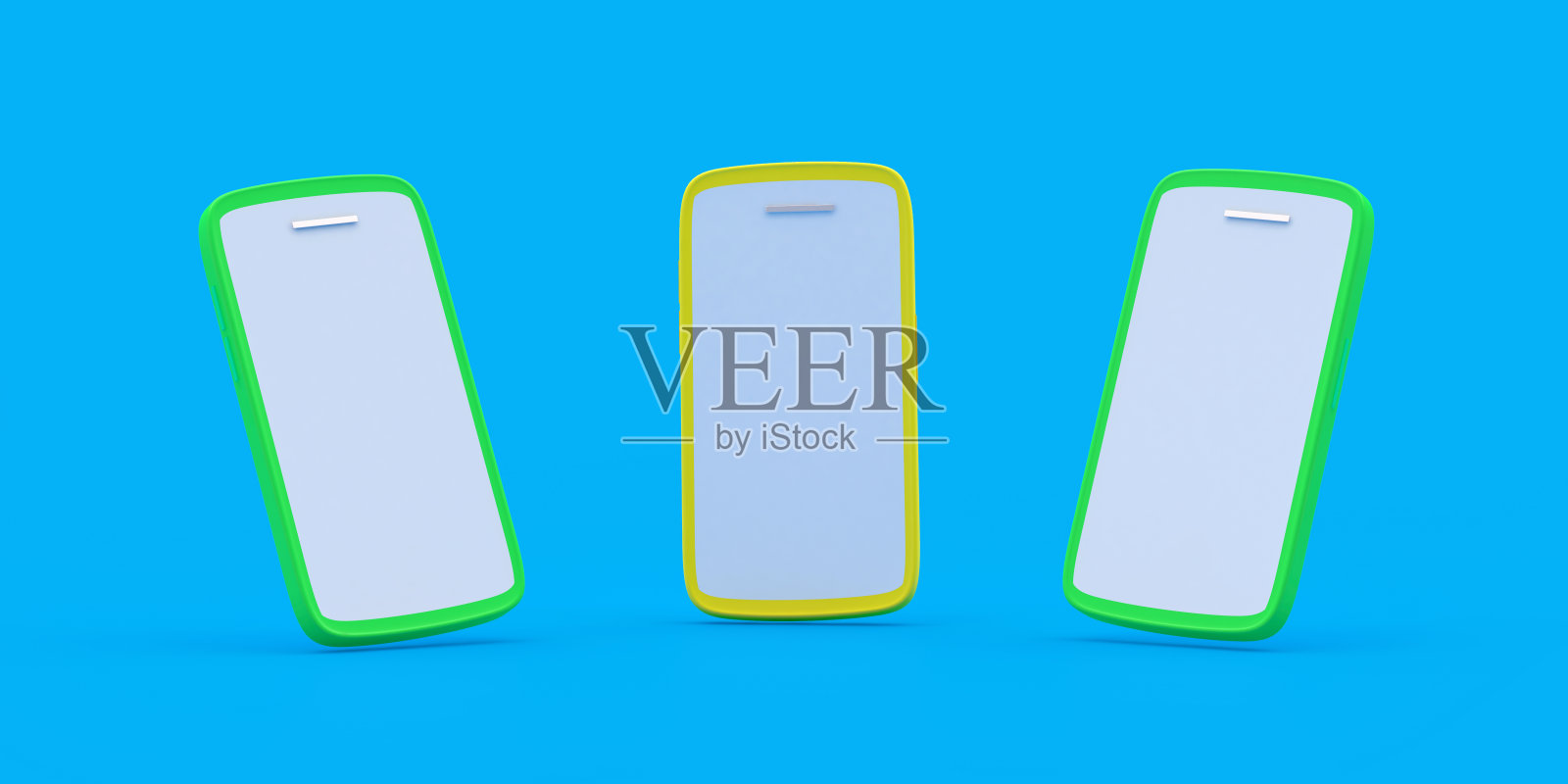 一套五颜六色的手机照片摄影图片