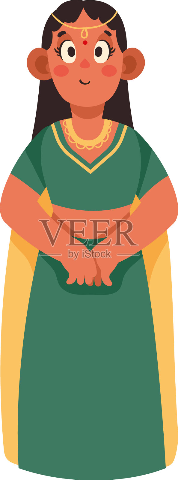 印度文化优雅女子插画图片素材
