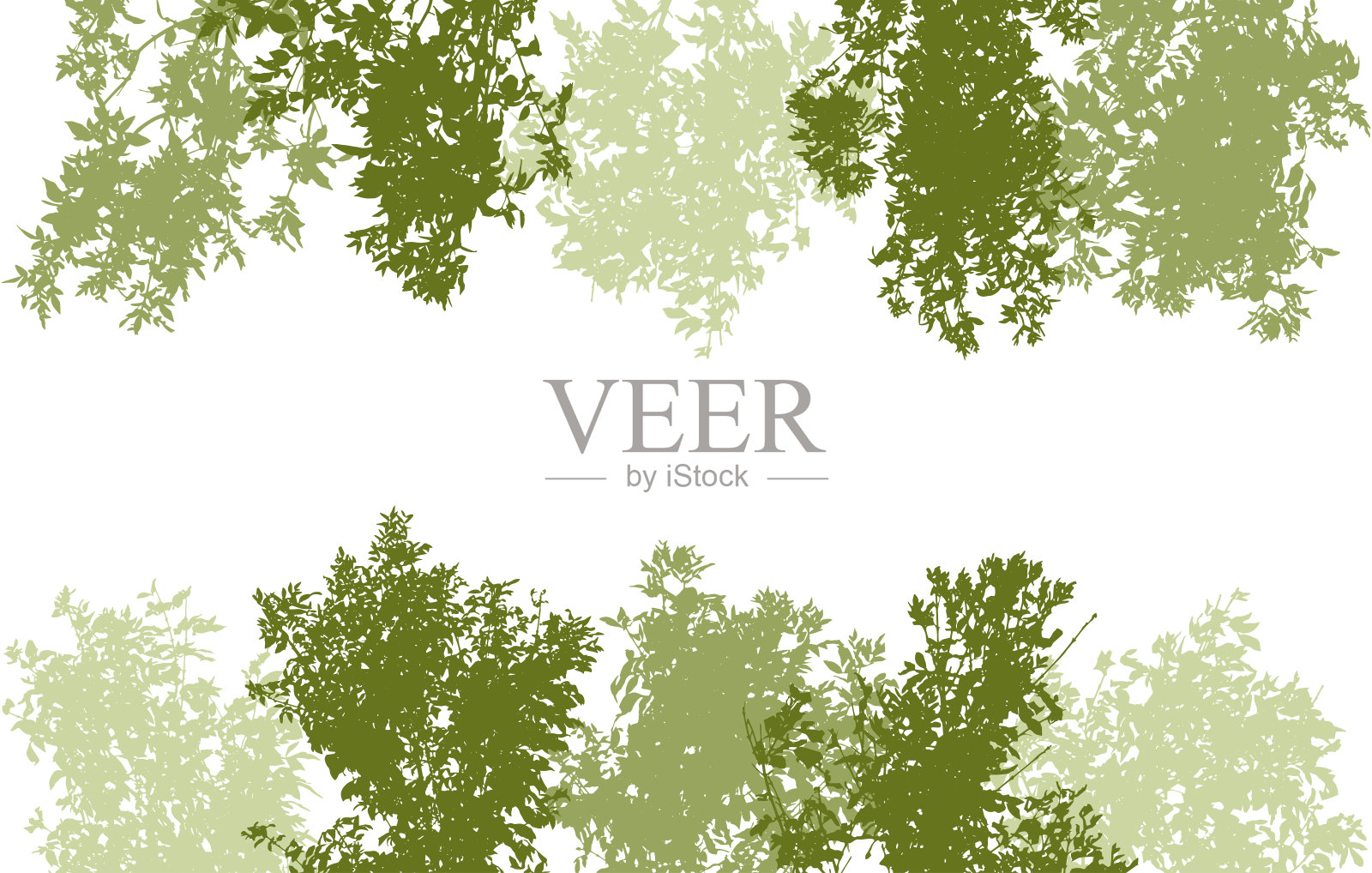 落叶的树枝剪影，背景。矢量图插画图片素材