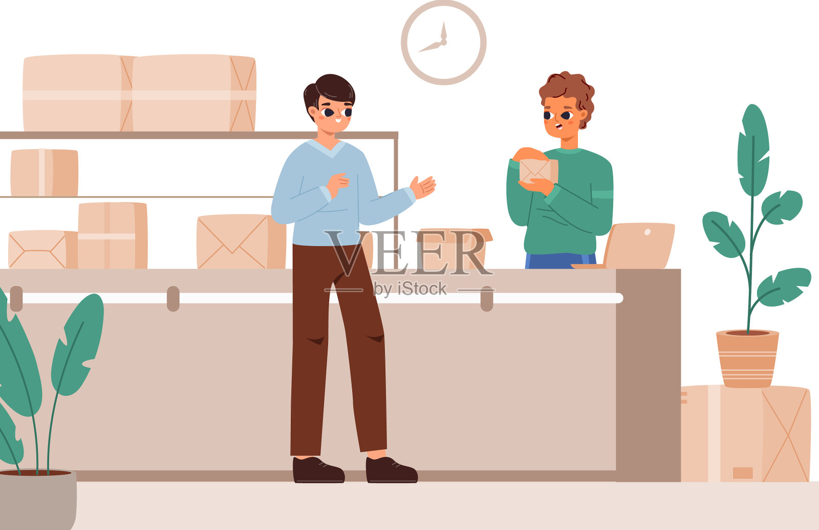 包裹或订单的发放点插画图片素材