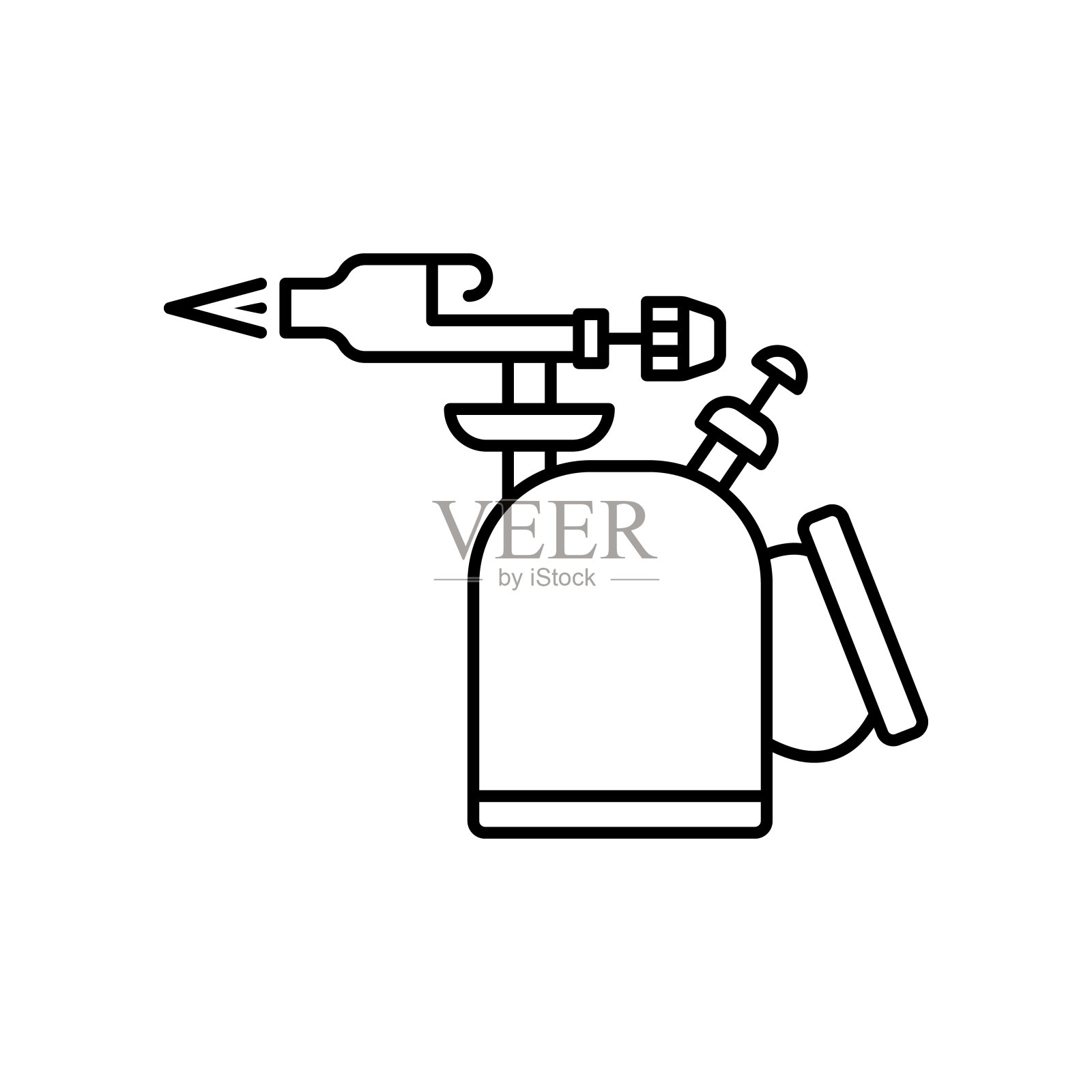 汽油燃烧器图标。矢量符号在白色背景上孤立的简单风格。插画图片素材