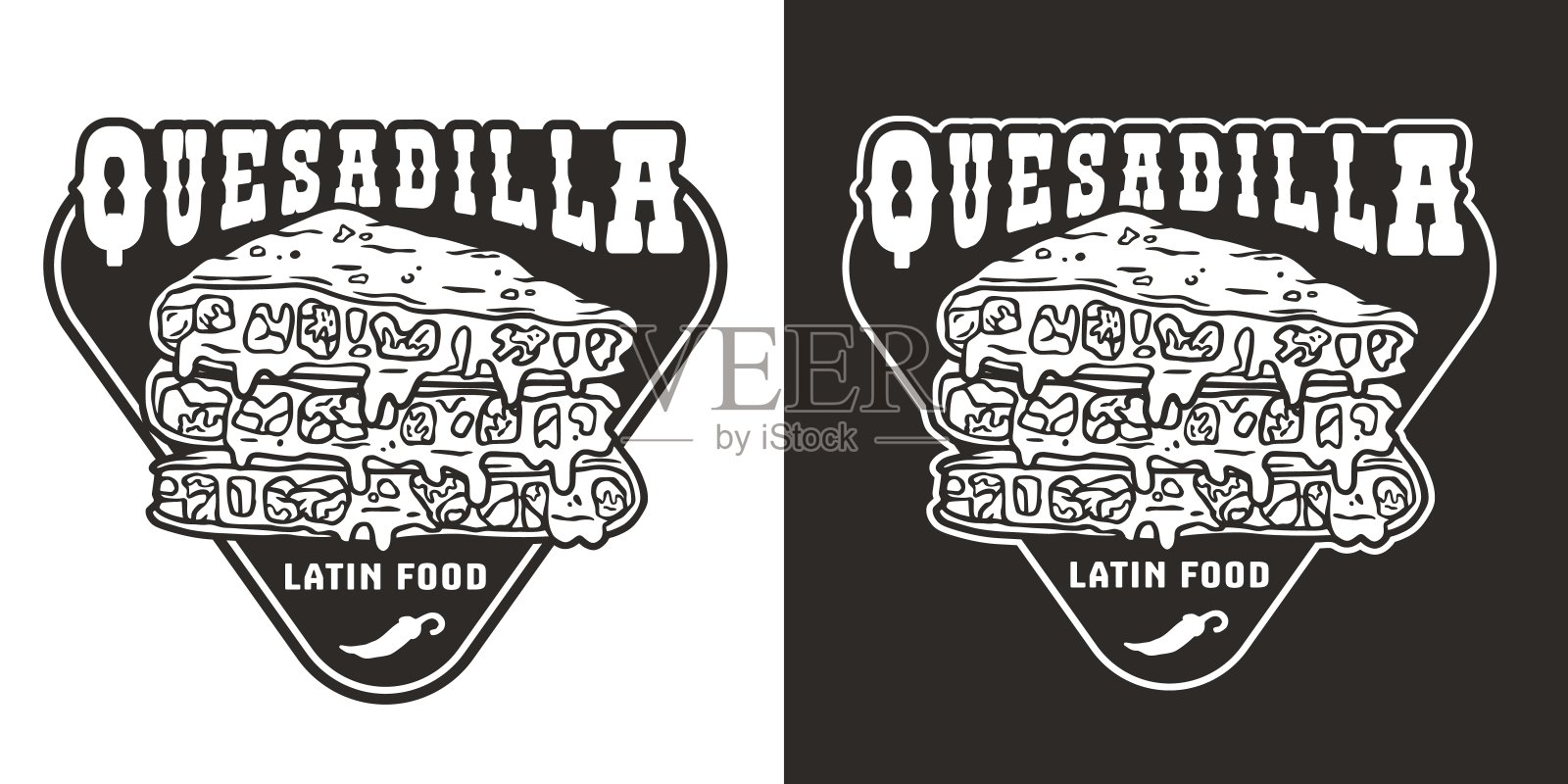 墨西哥油炸玉米饼食品或传统的墨西哥油炸玉米饼快餐与玉米饼和肉插画图片素材