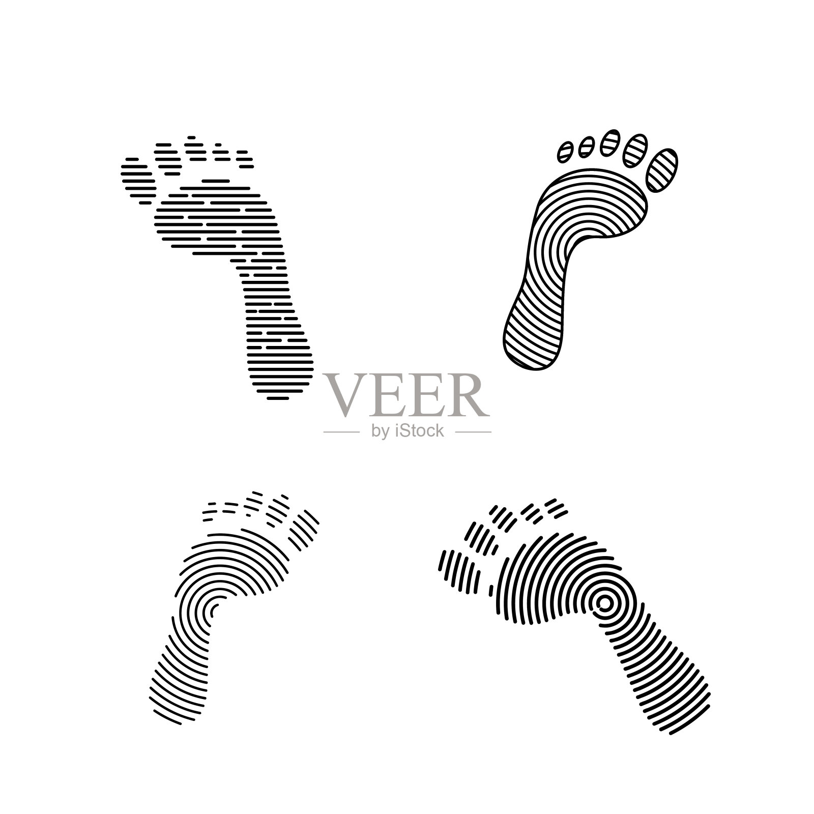 数字足迹图标设计插图集插画图片素材