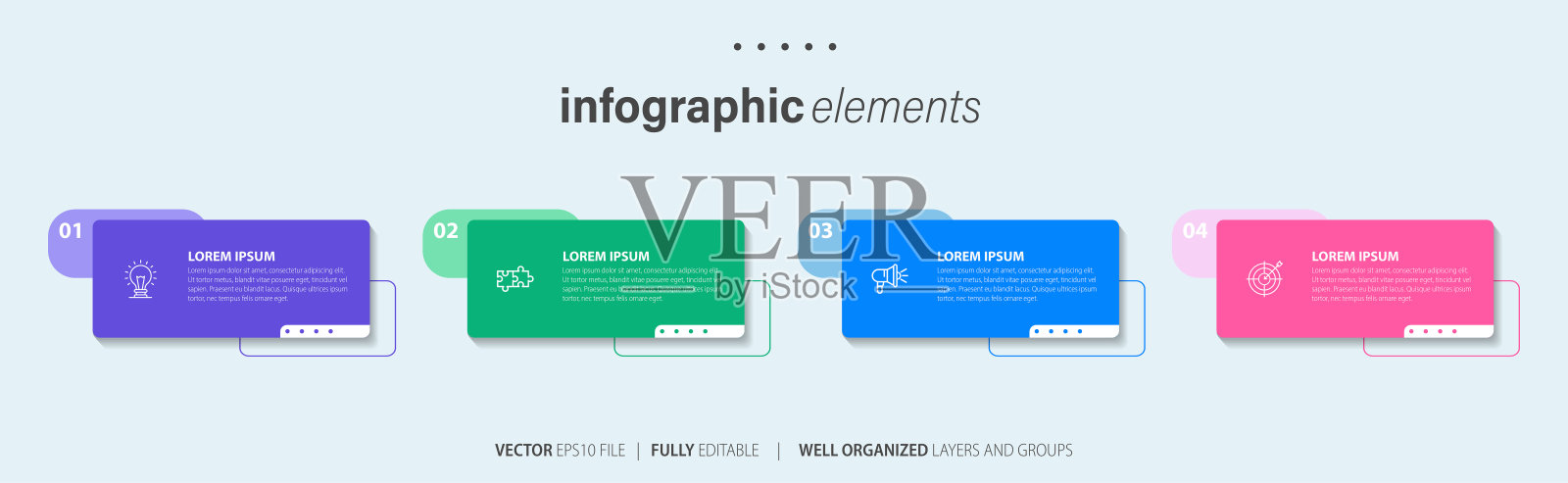 四项信息图表元素插画图片素材