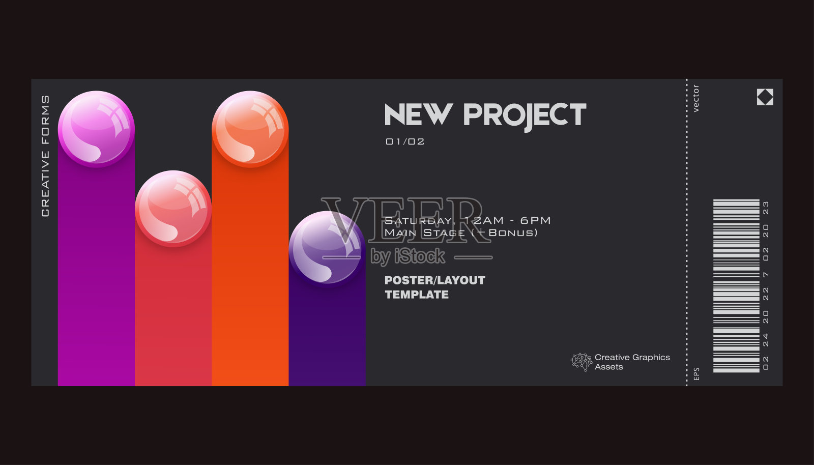 门票特色彩色现实球。伟大的品牌展示，海报，封面，艺术，门票，印刷品等。插画图片素材