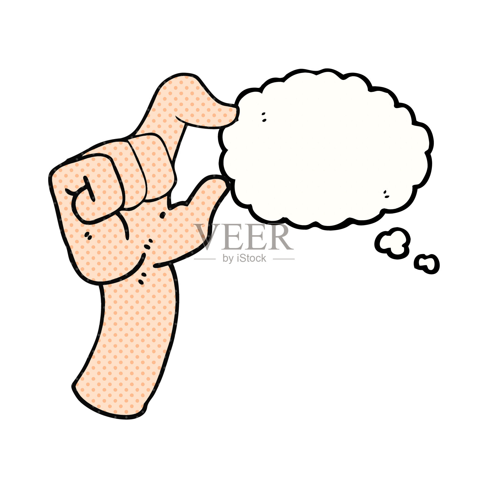 手绘思想泡泡卡通手做小手势插画图片素材