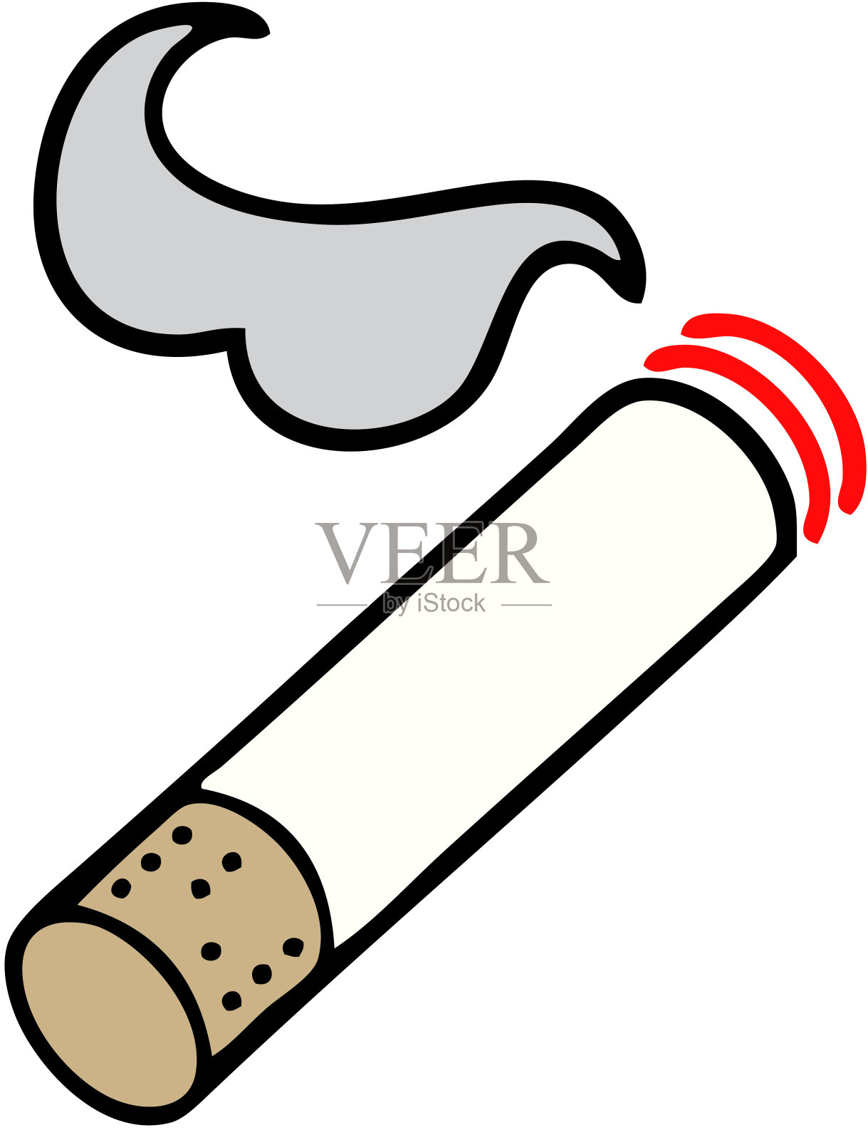 可爱的卡通香烟烟雾插画图片素材