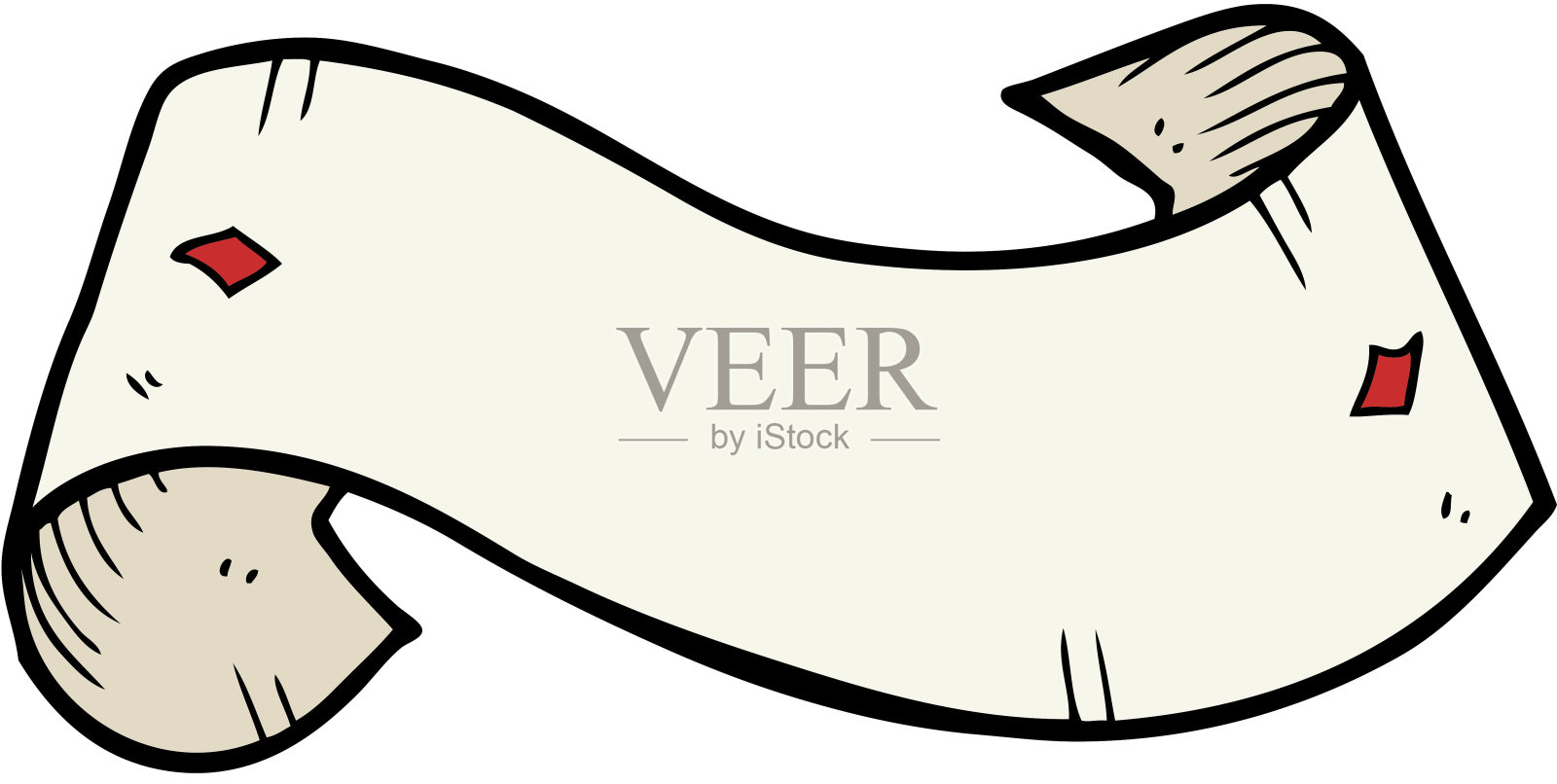 卡通纹身卷轴横幅插画图片素材