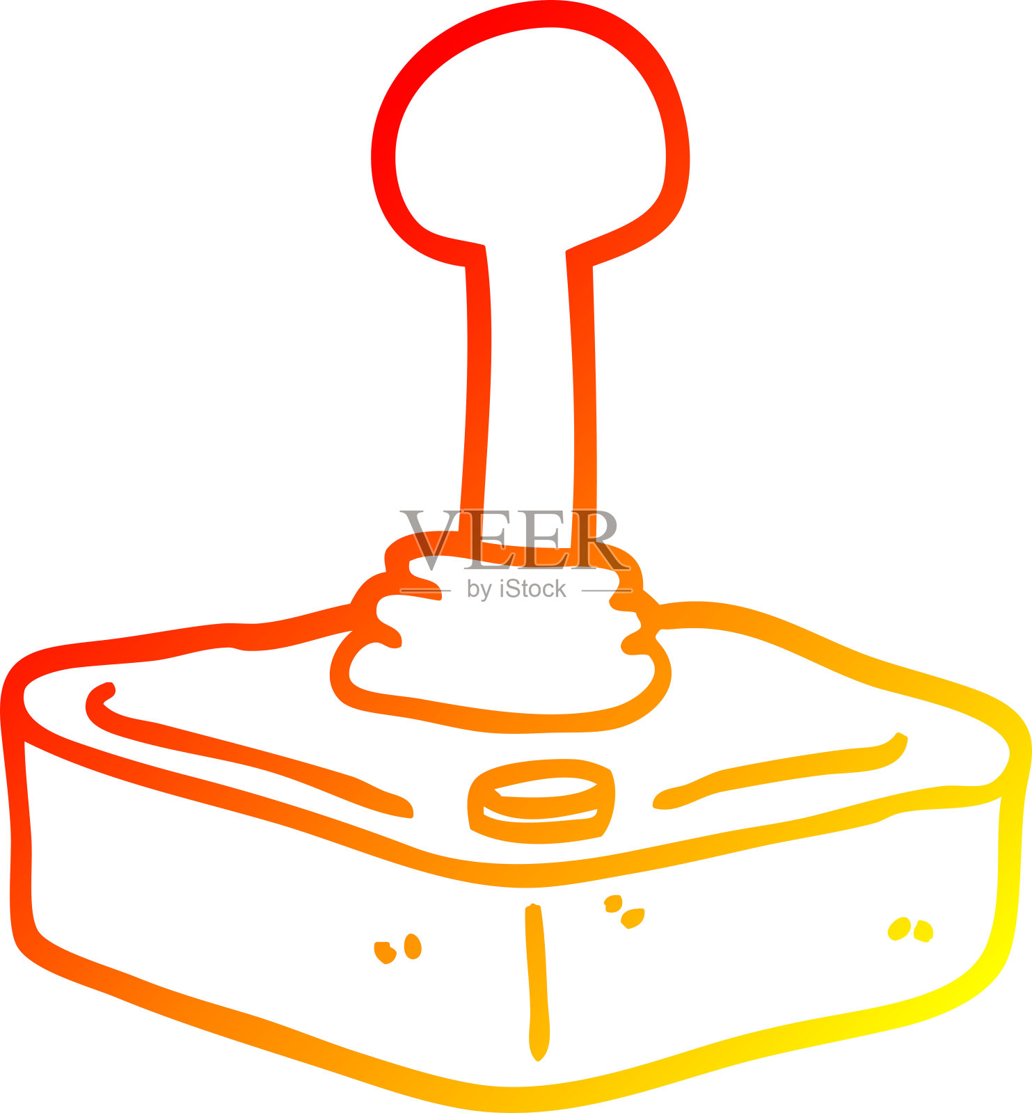 温暖的梯度线绘制卡通摇杆插画图片素材