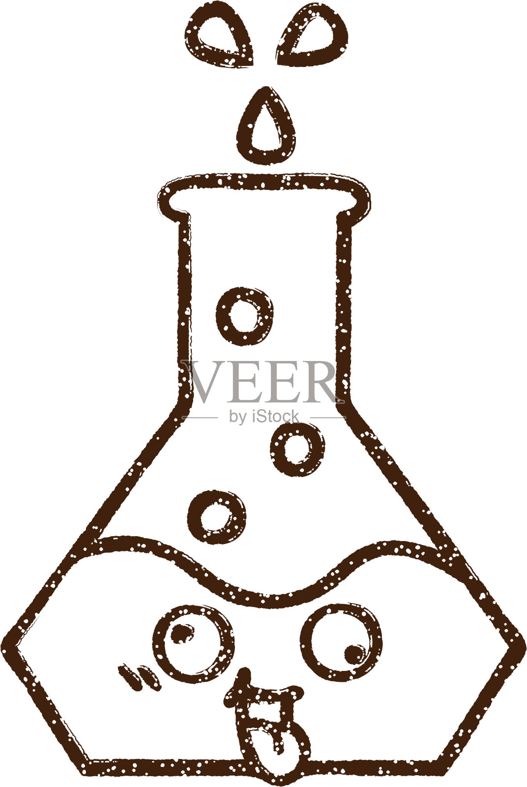 科学实验炭笔画插画图片素材