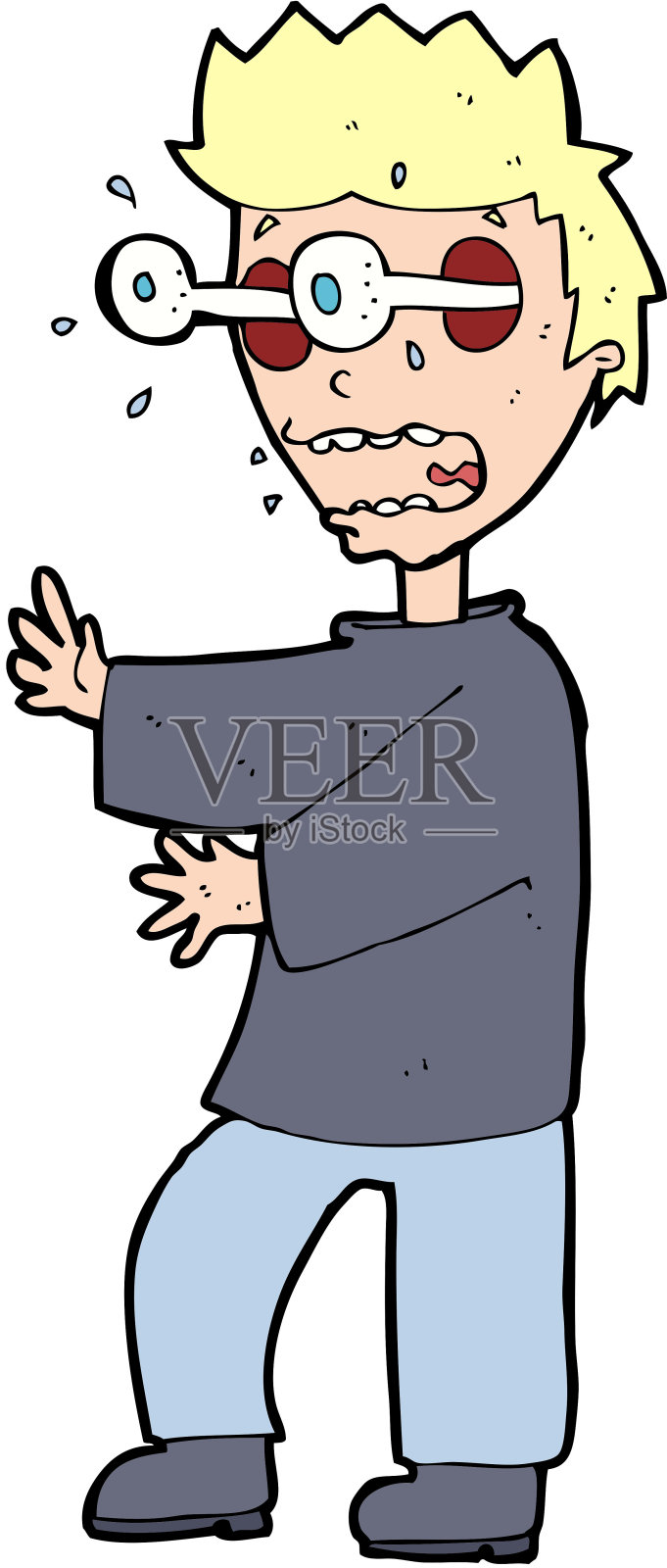 卡通恐怖男孩插画图片素材