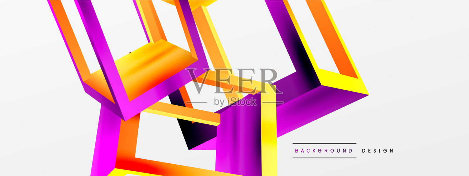 3d立方体形状几何背景新潮插画图片素材