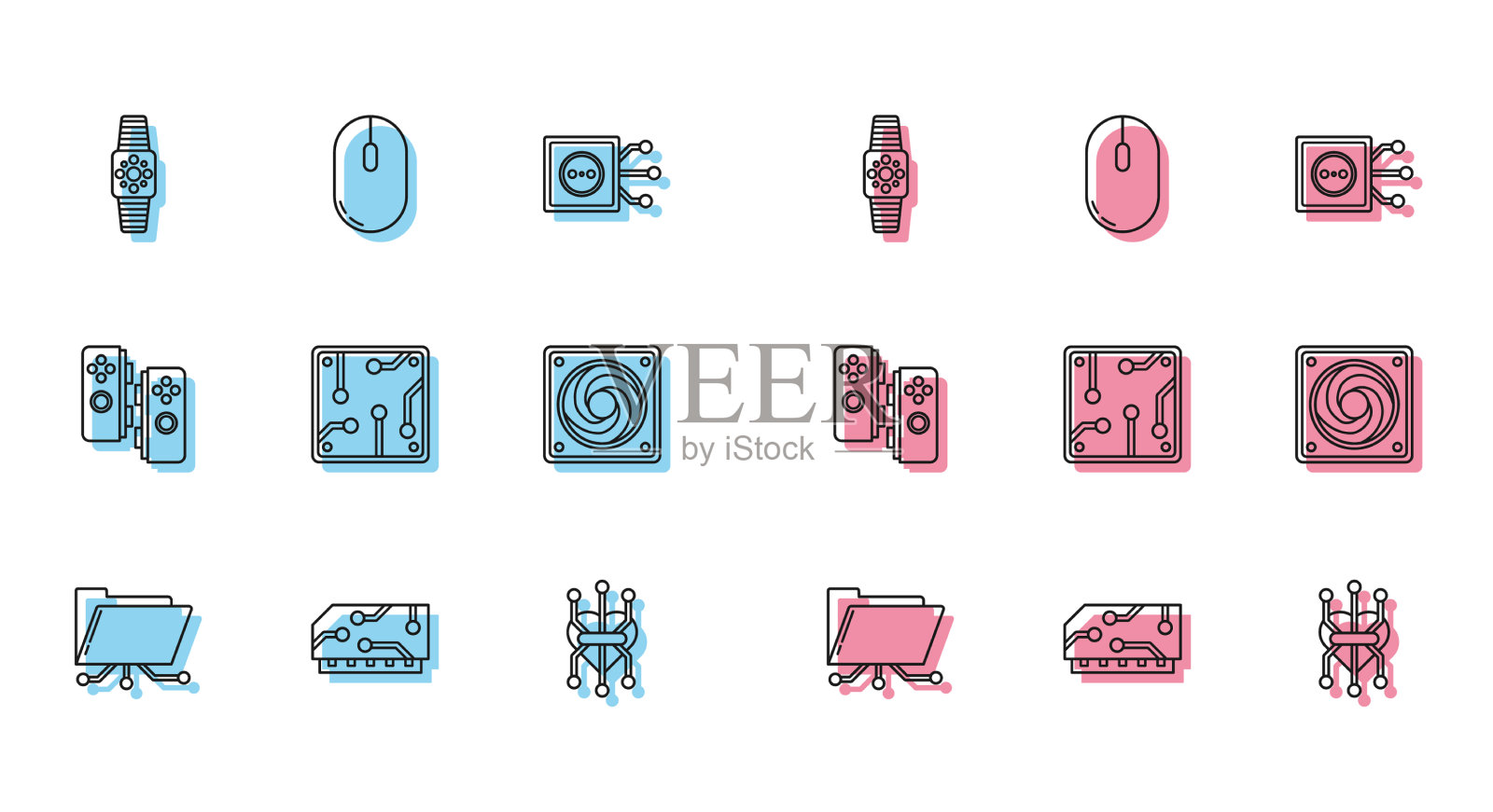 设置行文件夹和锁ram随机访问图标素材