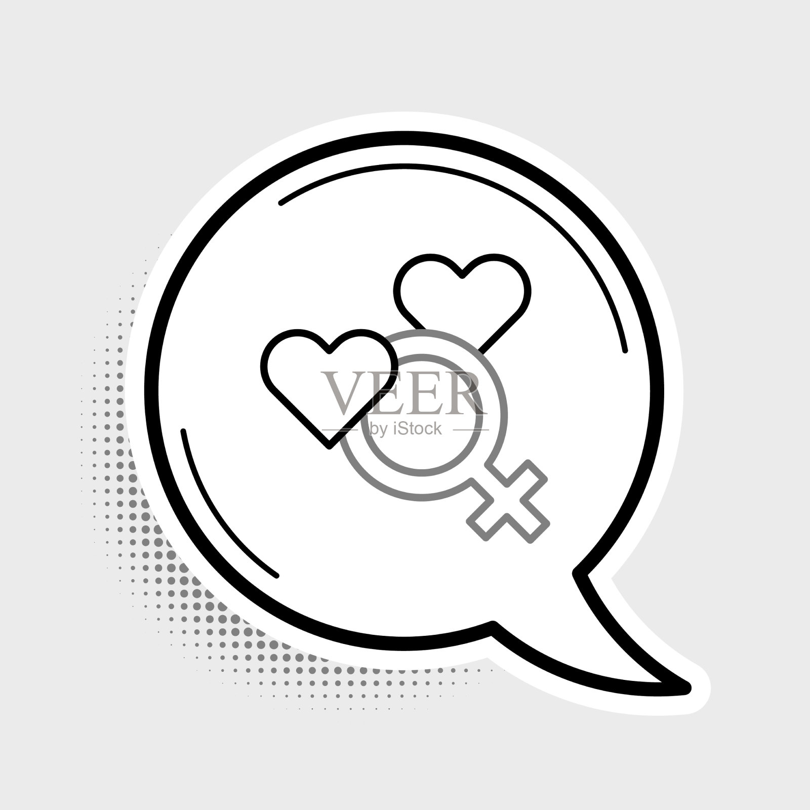 线条女性性别符号图标孤立在灰色上插画图片素材