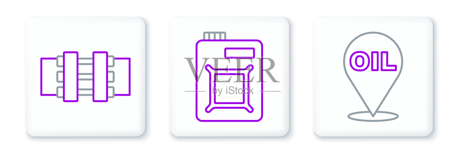 设置线路加油汽油燃料位置金属图标素材