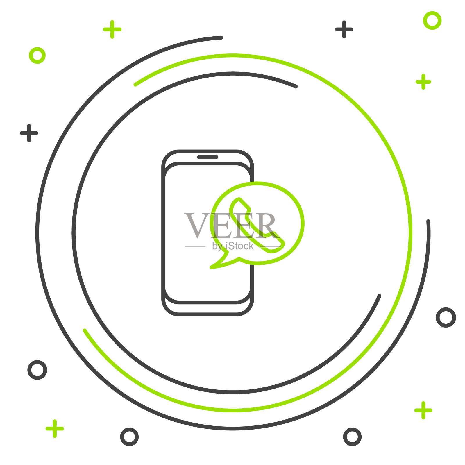 线路出租车呼叫电话服务图标孤立在白色背景上。智能手机出租车。彩色轮廓概念。向量插画图片素材