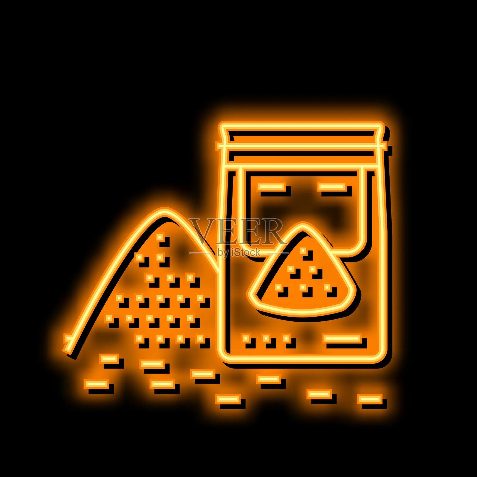 沙包霓虹灯发光图标插画图片素材