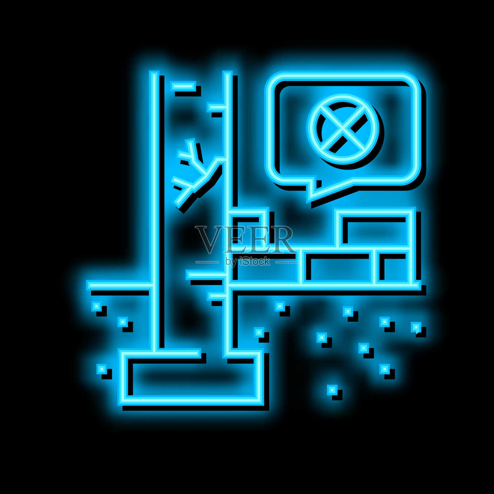 重低于等级的基础霓虹灯发光图标插画图片素材