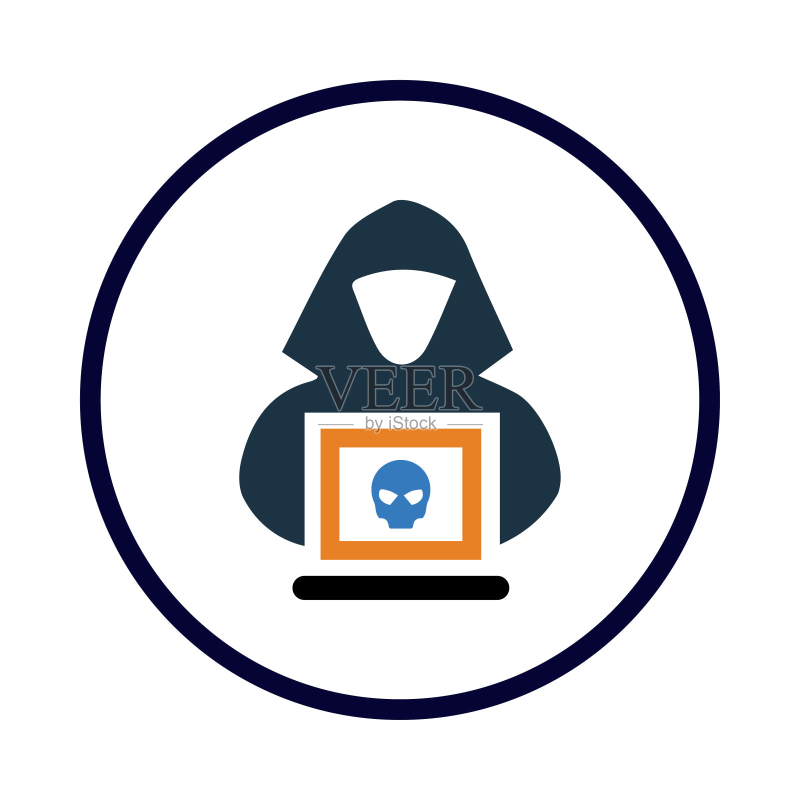 面具，人，头，电脑，软件，黑客，电脑黑客图标插画图片素材