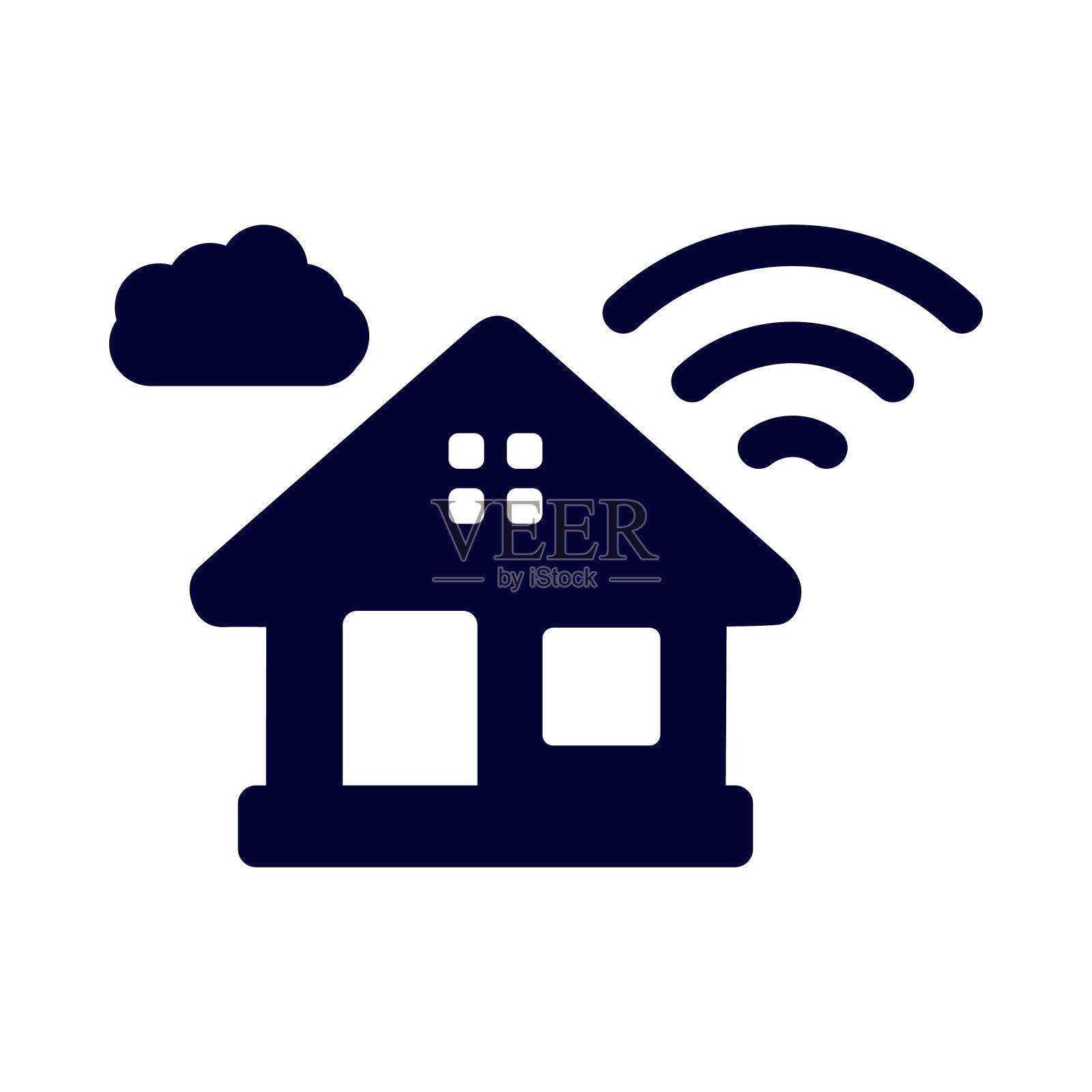 家居、家居、云、wifi、家居云技术图标插画图片素材