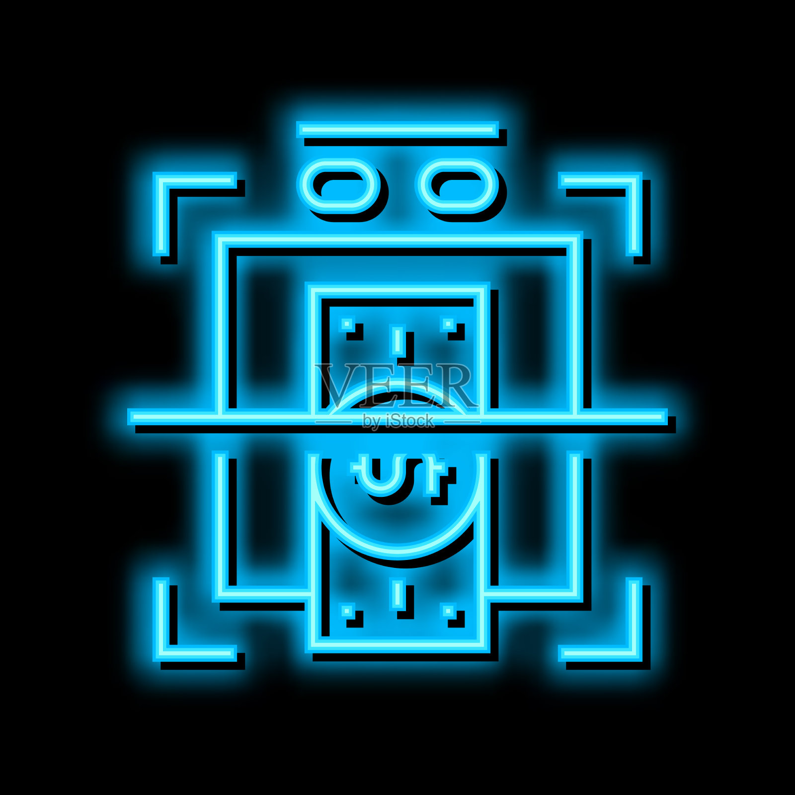 验证纸币霓虹灯真伪插画图片素材