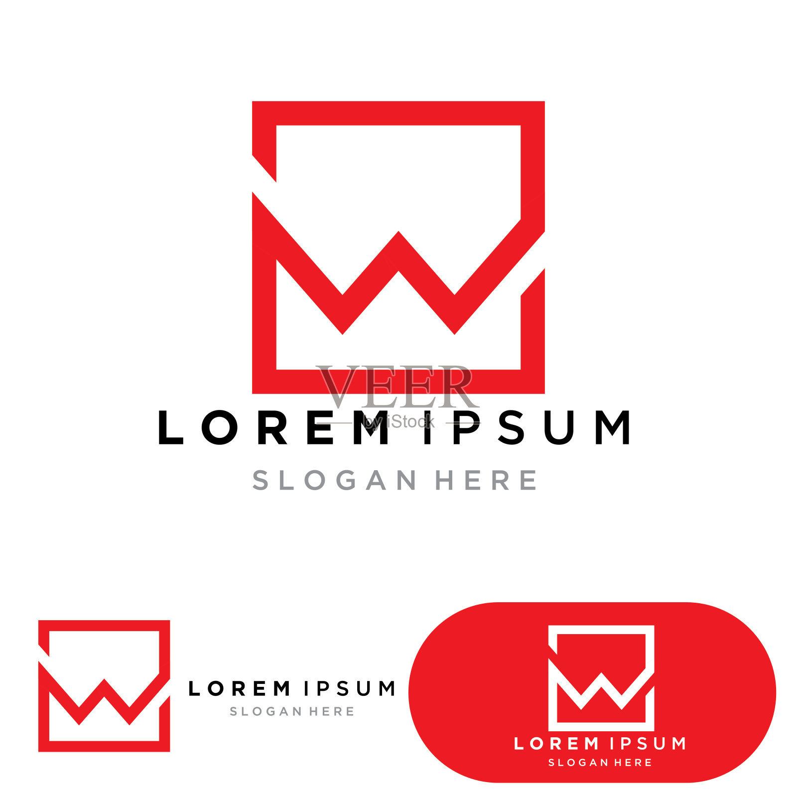 W字母标志模板设计插画图片素材