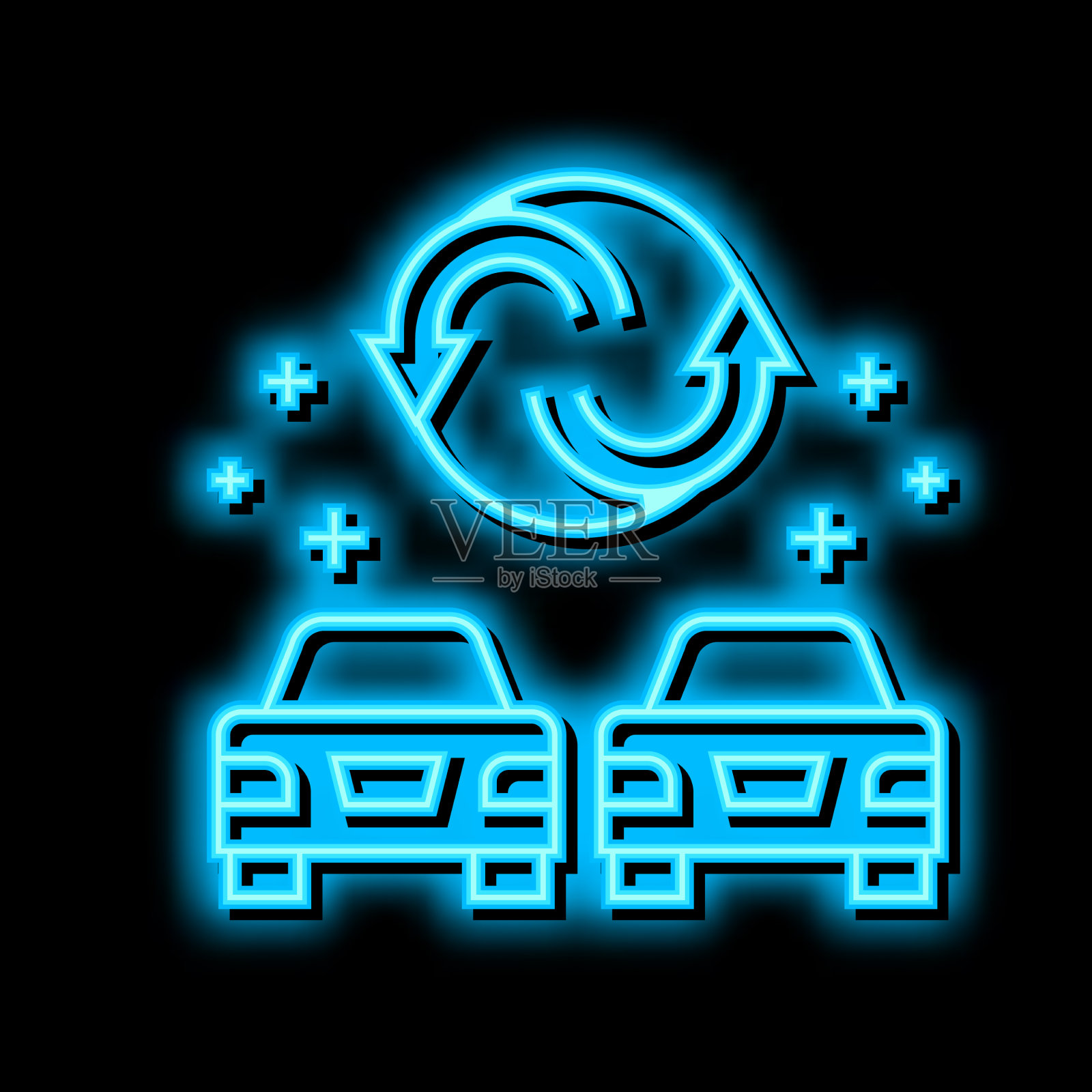 营销重塑霓虹灯发光图标插画图片素材