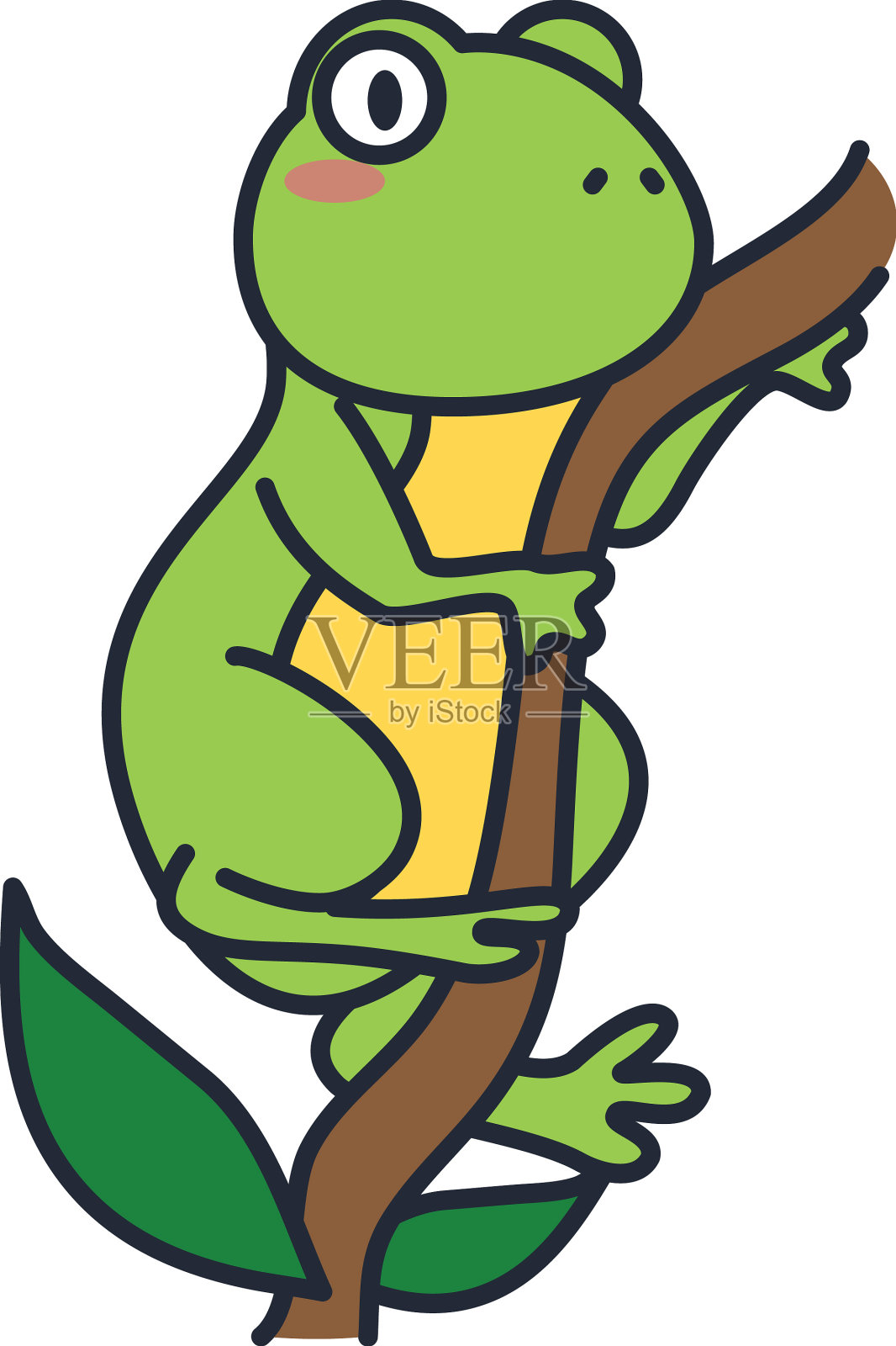 青蛙两栖在分支设计元素图片