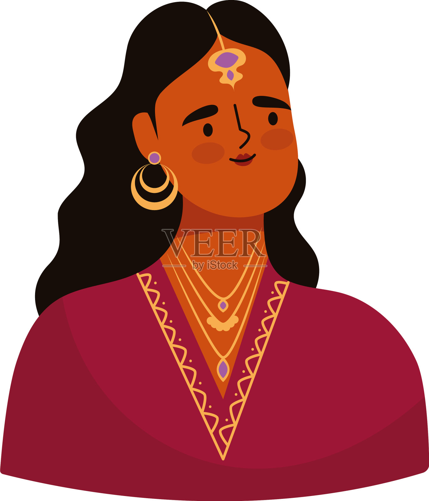 微笑女人印度文化设计元素图片