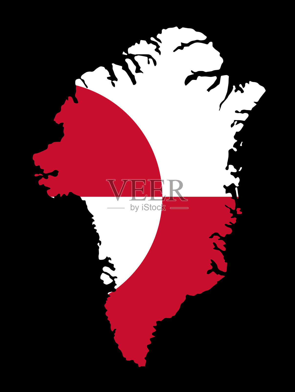 地图上的格陵兰旗透明背景插画图片素材