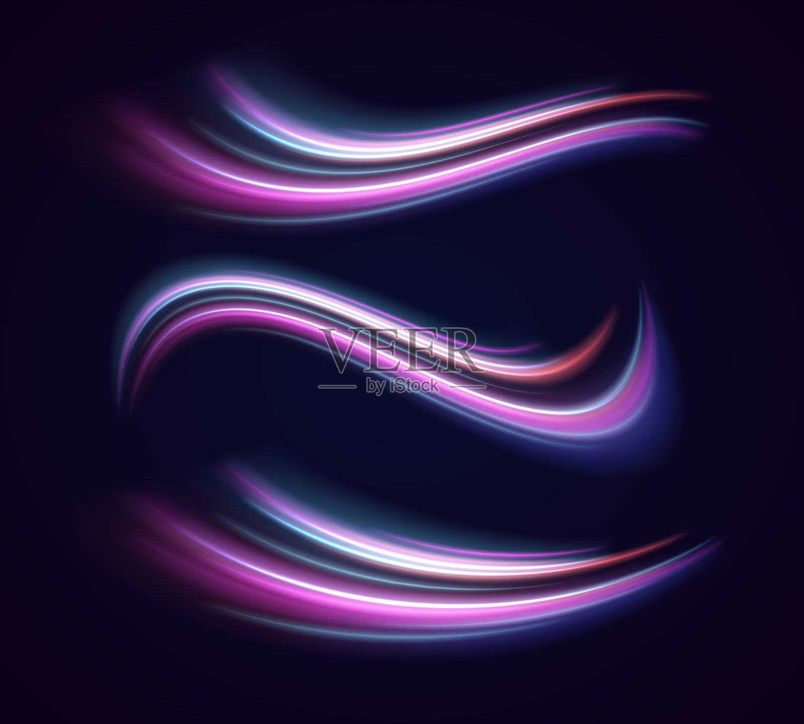 未来的霓虹灯路线。插画图片素材