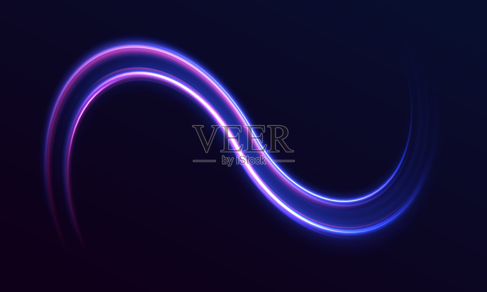 未来的霓虹灯路线。插画图片素材