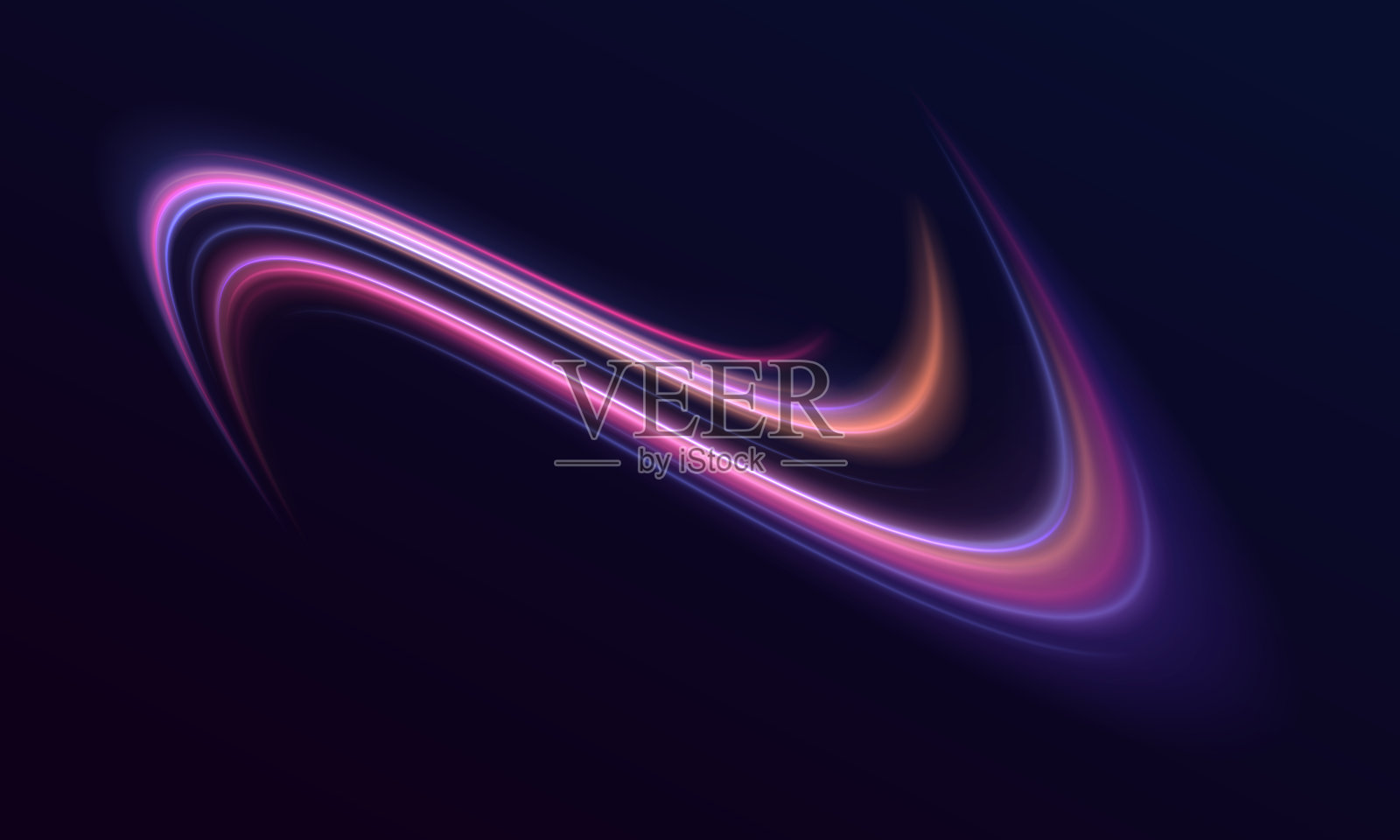 未来的霓虹灯路线。插画图片素材